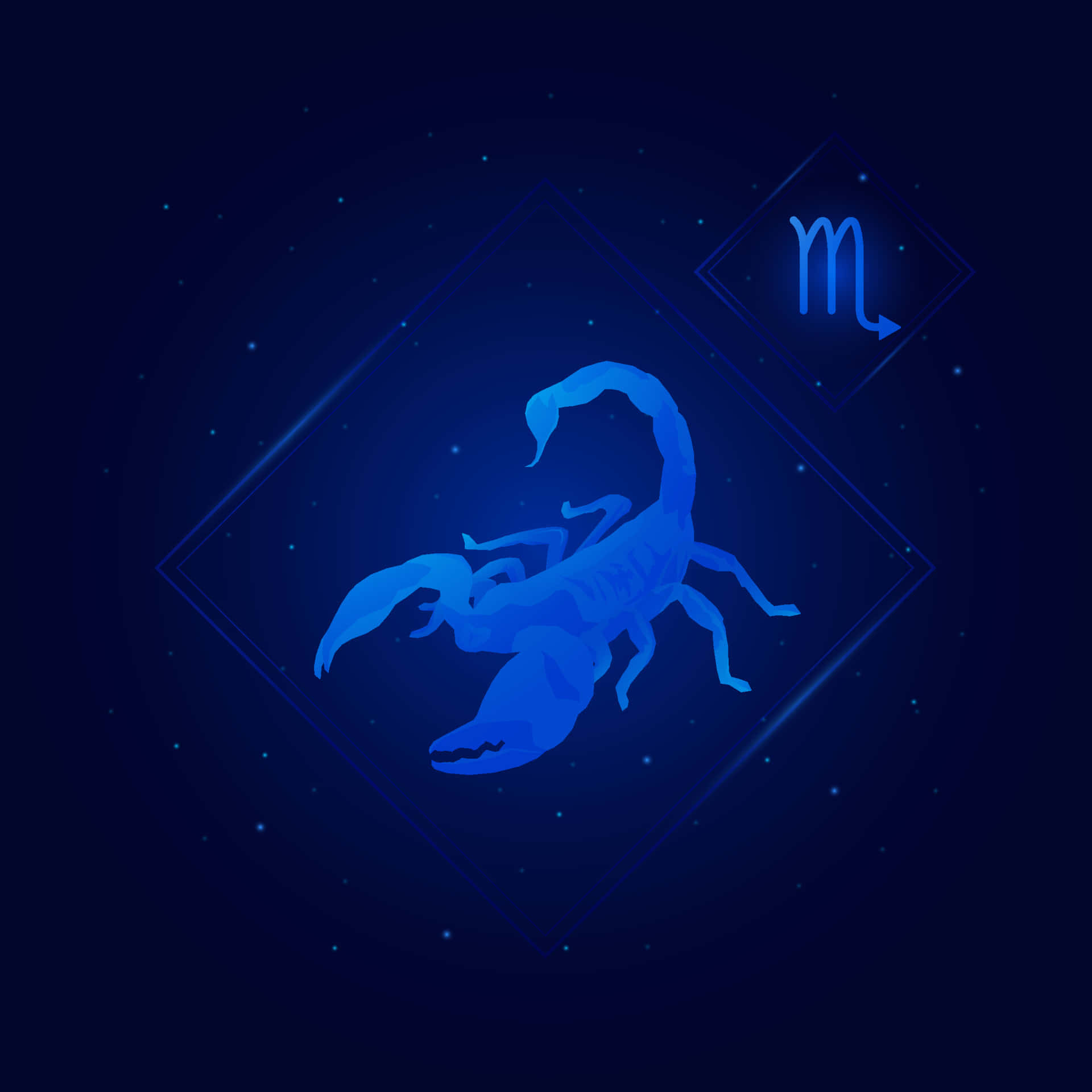 Download Blue Scorpio Zodiac Symbol Wallpaper