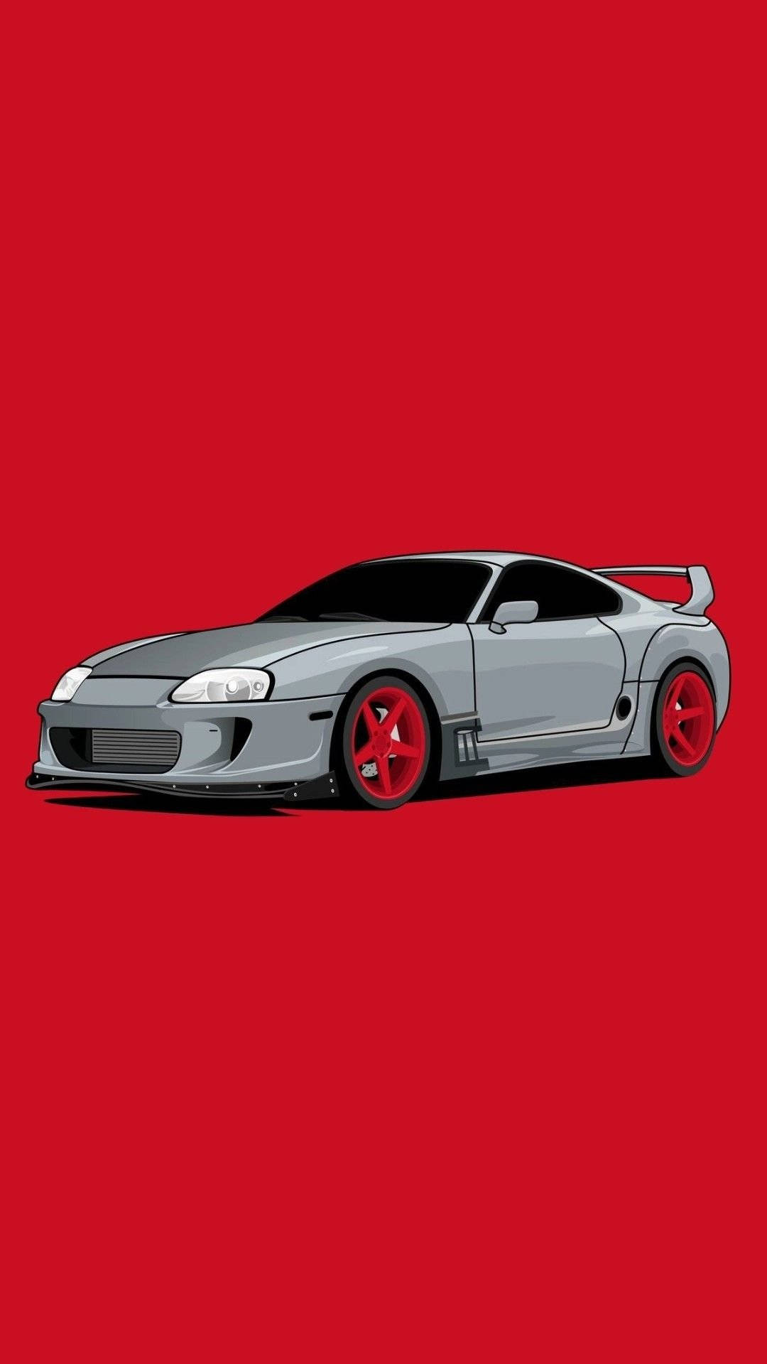 Download JDM Car With Red Background Wallpaper