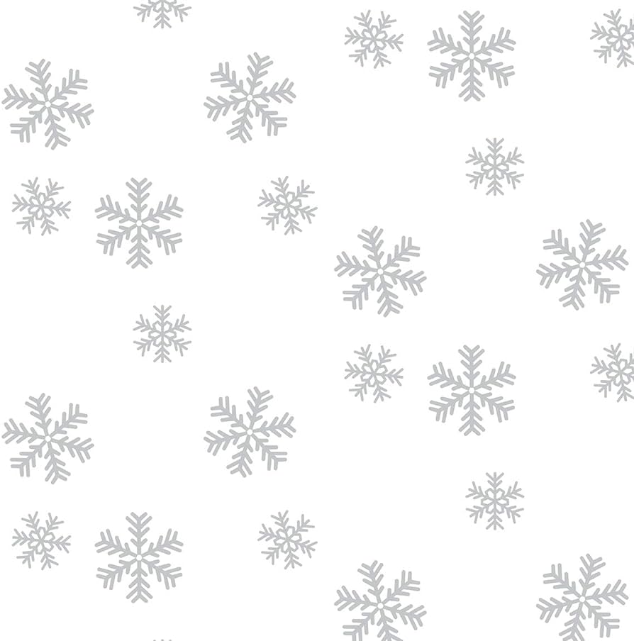 NextWall Snowflakes Winter Peel and Stick Wallpaper (Metallic Silver)