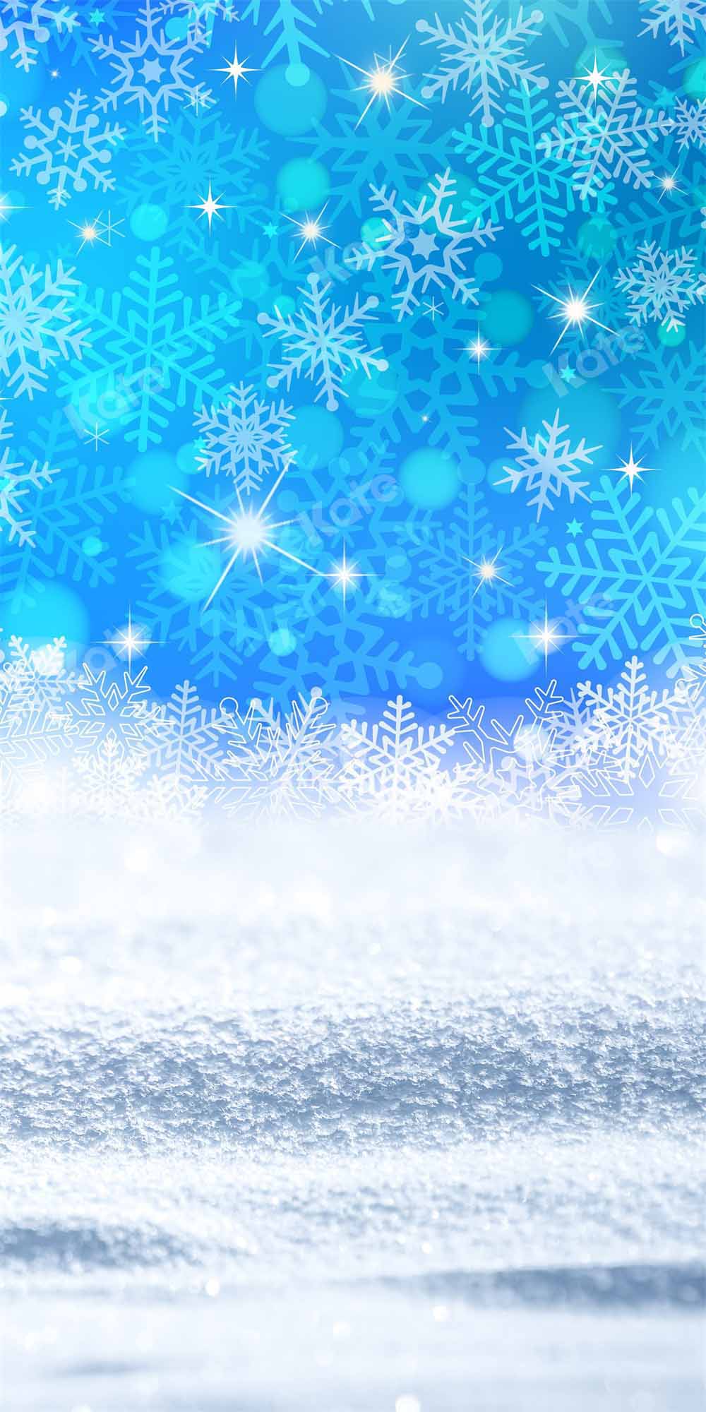 Kate Winter Backdrop Blue Snowflakes for Photography