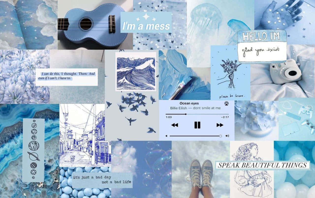 Download Blue&White Collage By Sassy Wallpaper