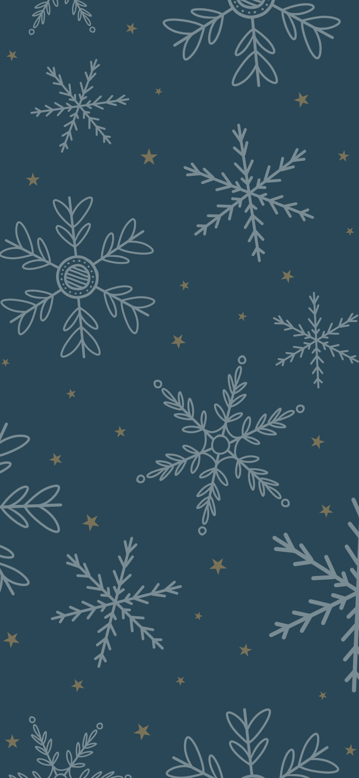 Winter Snowflakes Dark Blue Wallpaper