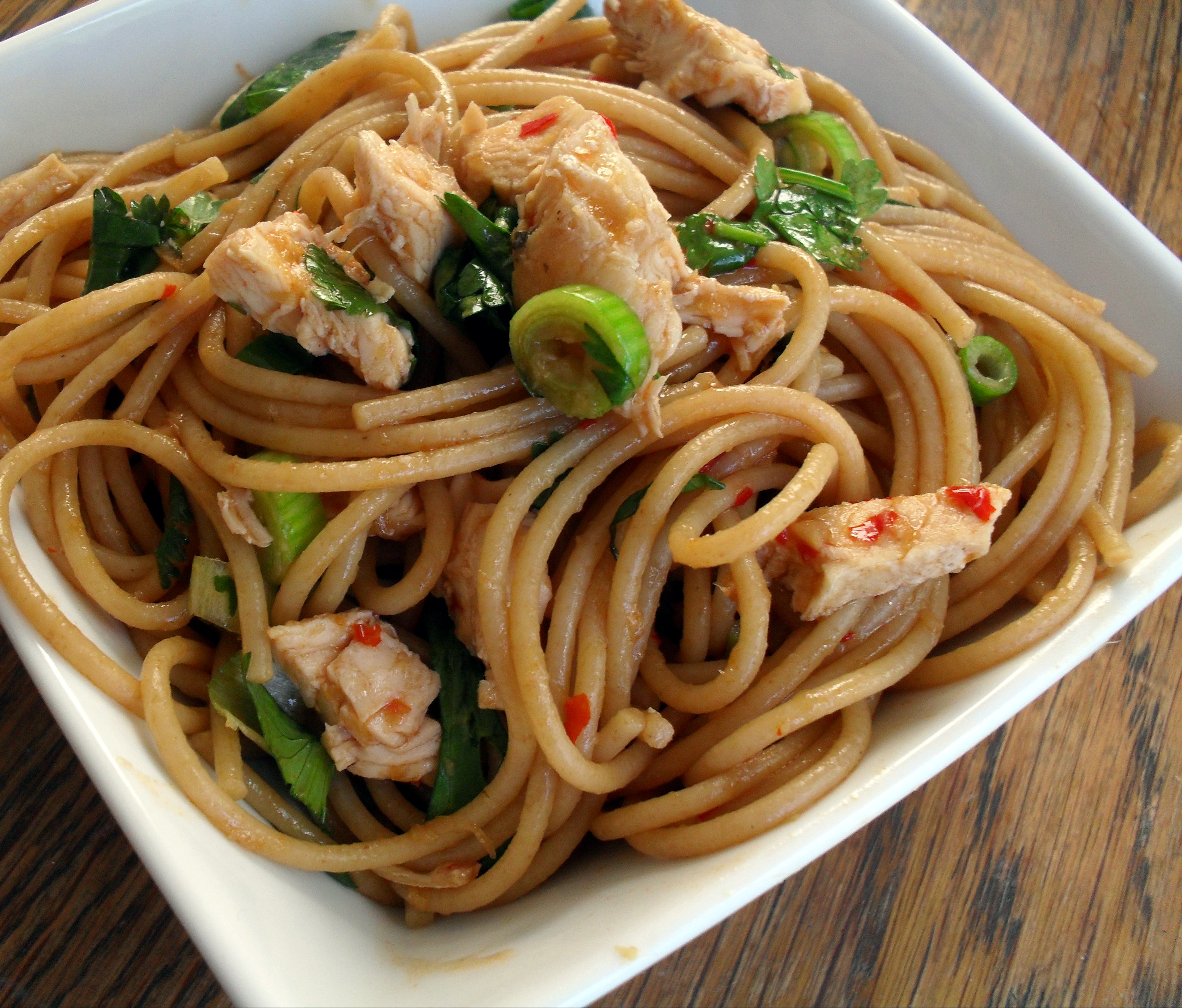 Spicy Asian Noodles with Chicken. Veronica's Cornucopia