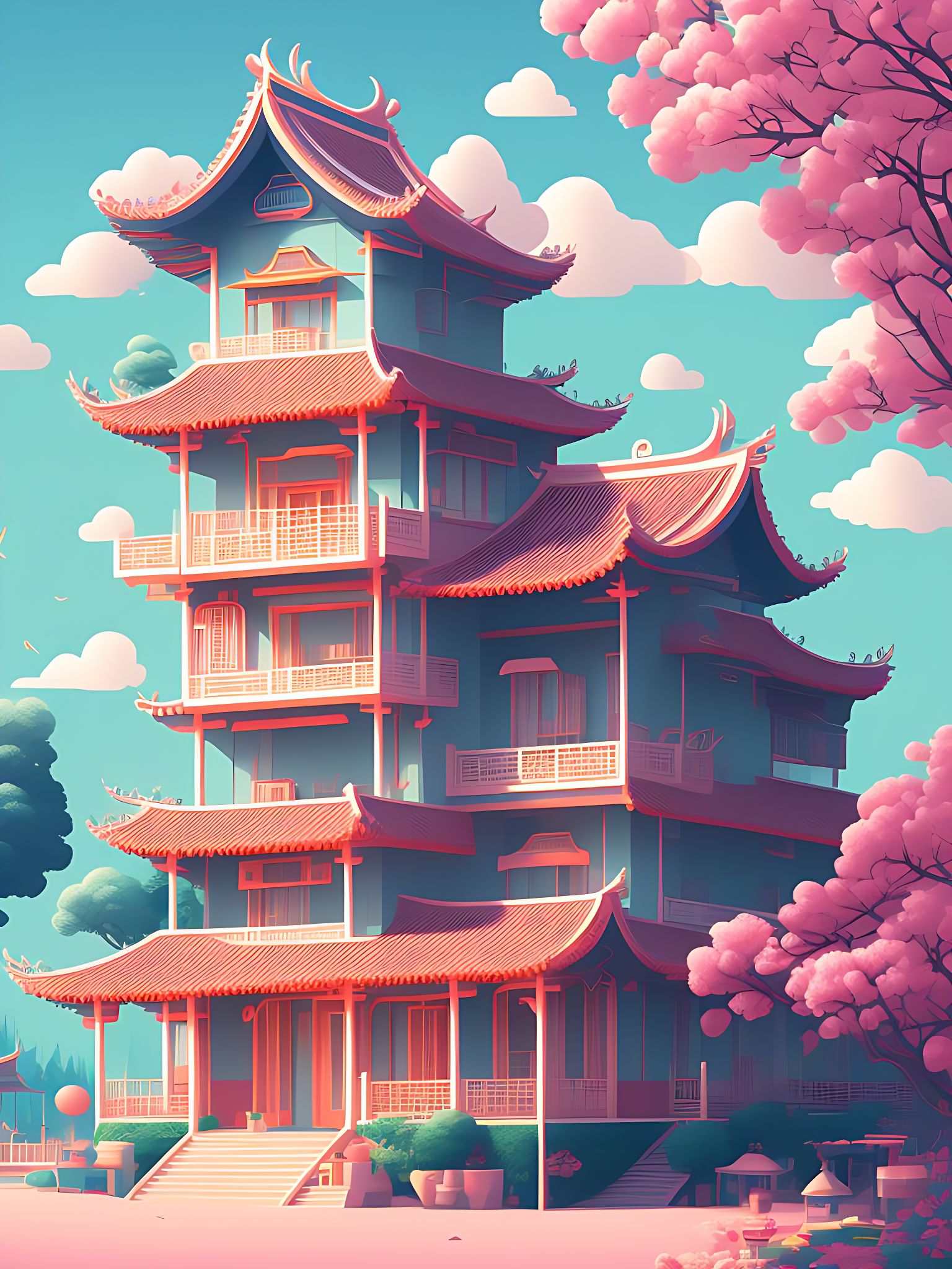 Oval Crab916: Chinese Traditional House