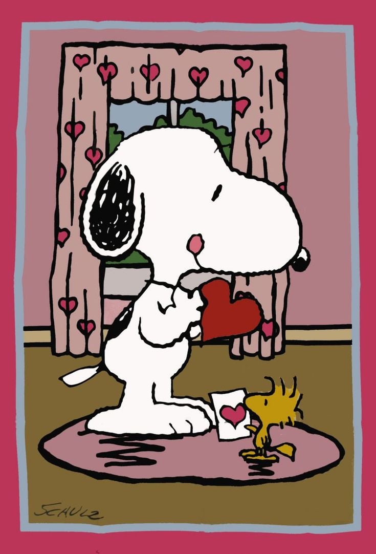 PEANUTS GANG VALENTINE'S DAY Flag: Snoopn4pnuts.com. Snoopy valentine, Snoopy love, Snoopy wallpaper