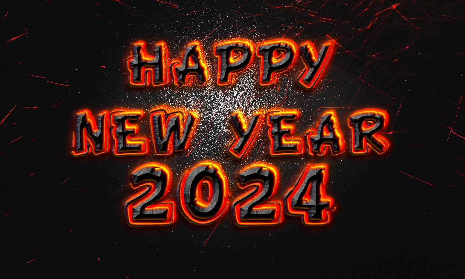 2024 wallpaper with molten metal effect. HD image wishes 2024