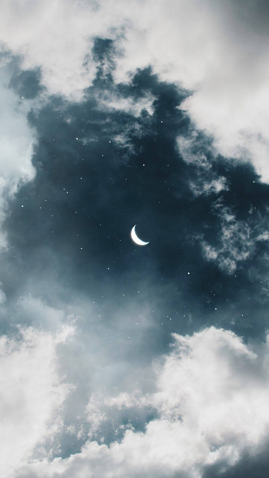Download Moon Aesthetic White Clouds Wallpaper