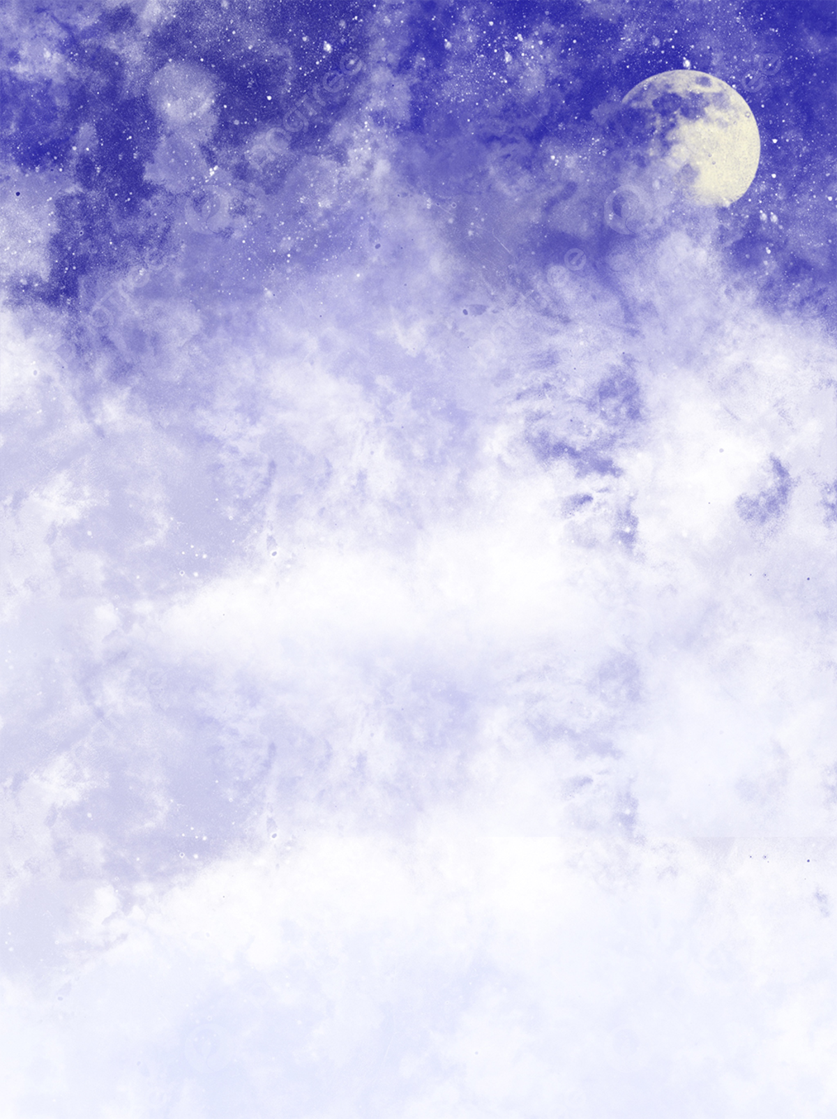 Starry Moon Clouds Purple White Background Wallpaper Image For Free Download