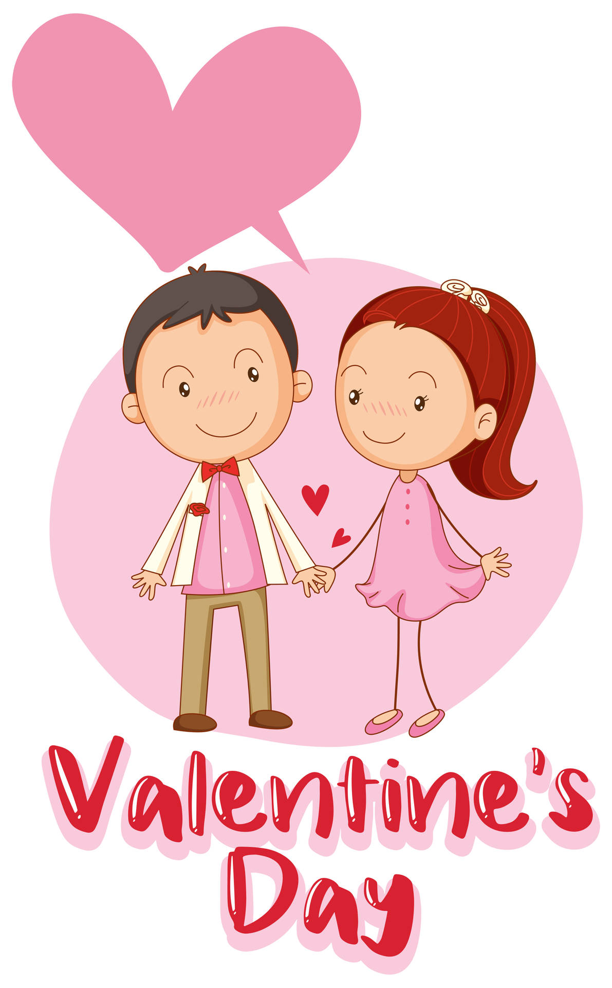 Download Valentine's Cartoon Couple Wallpaper