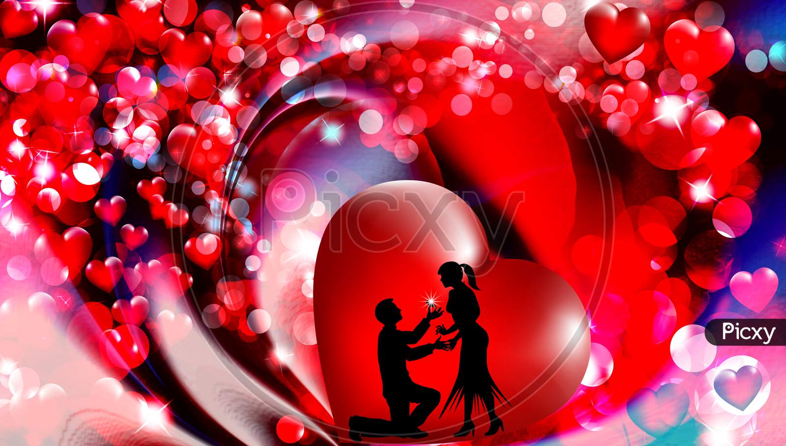 Image Of Valentines Day Couple Proposing With Diamond Ring. Love Heart Valentines Background, Valentine Day Love. VT336451 Picxy