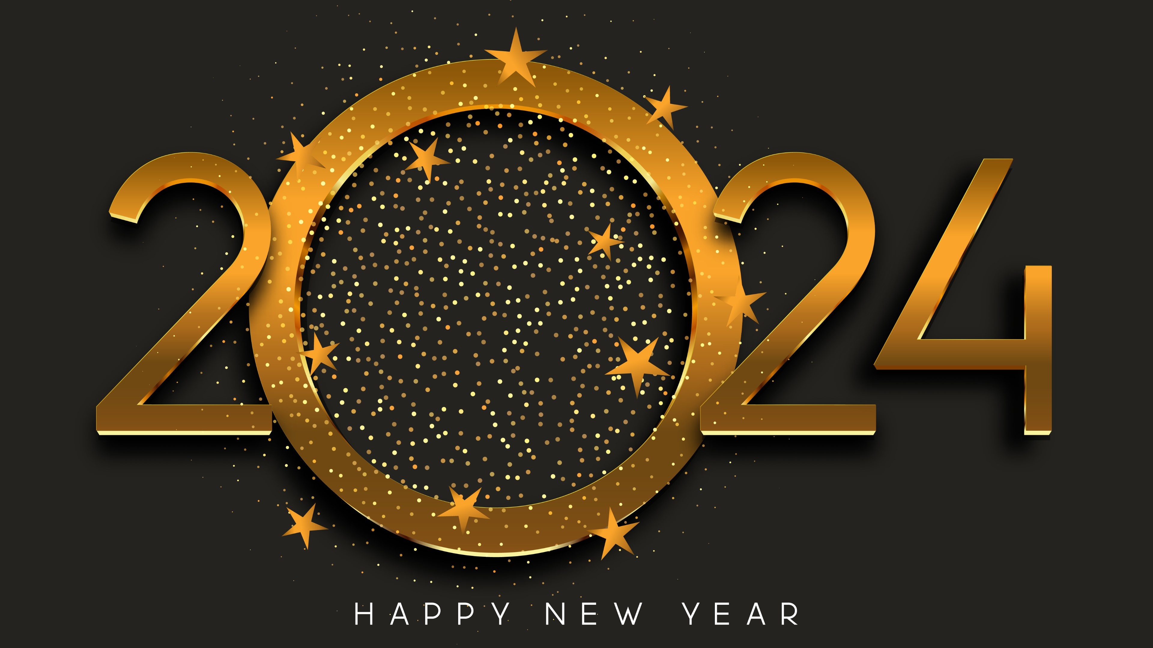Golden 2024 New Year Celebration