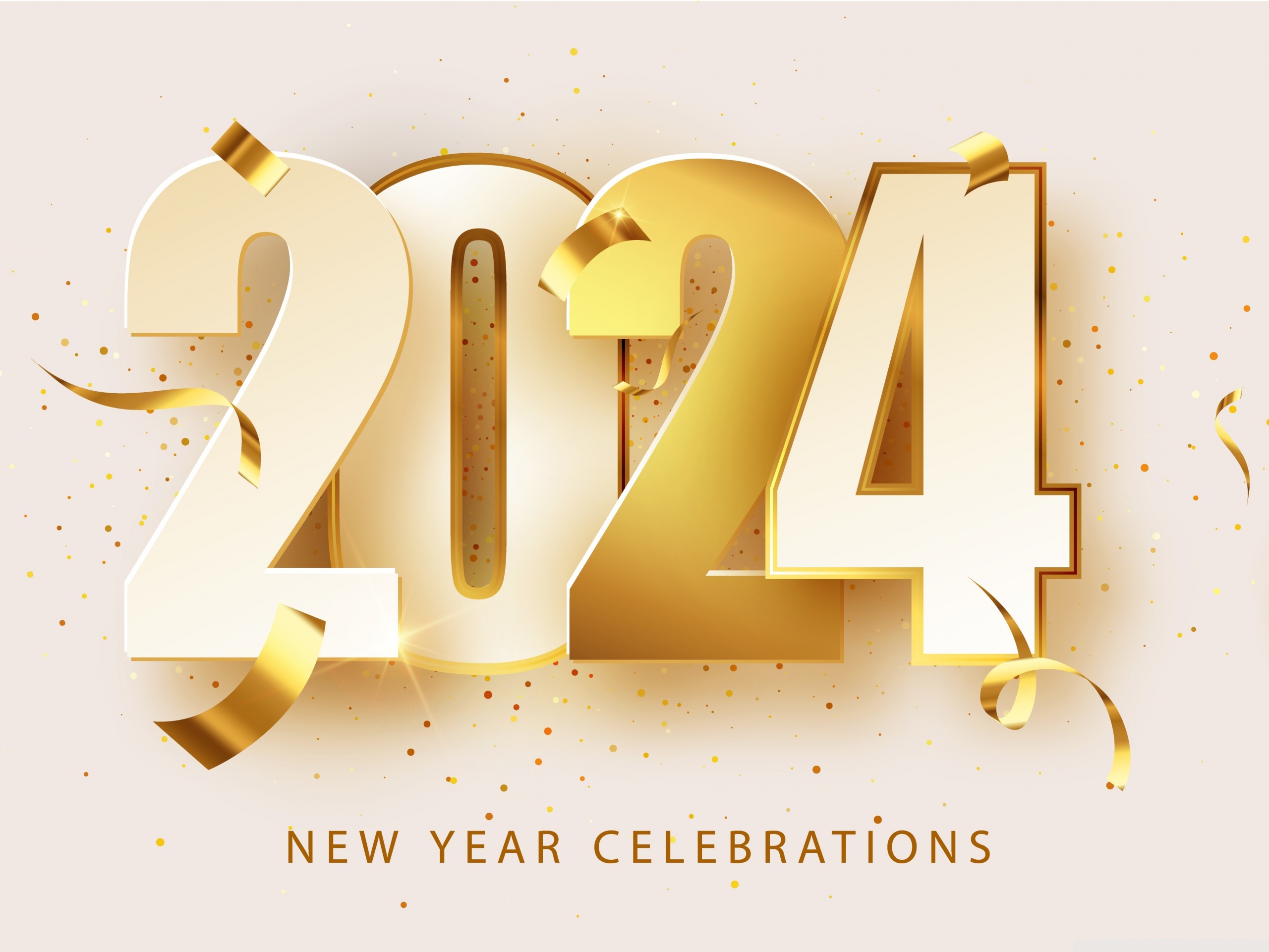 Happy New Year 2024 Ultra HD Desktop Background Wallpaper for 4K UHD TV, Widescreen & UltraWide Desktop & Laptop, Multi Display, Dual & Triple Monitor, Tablet