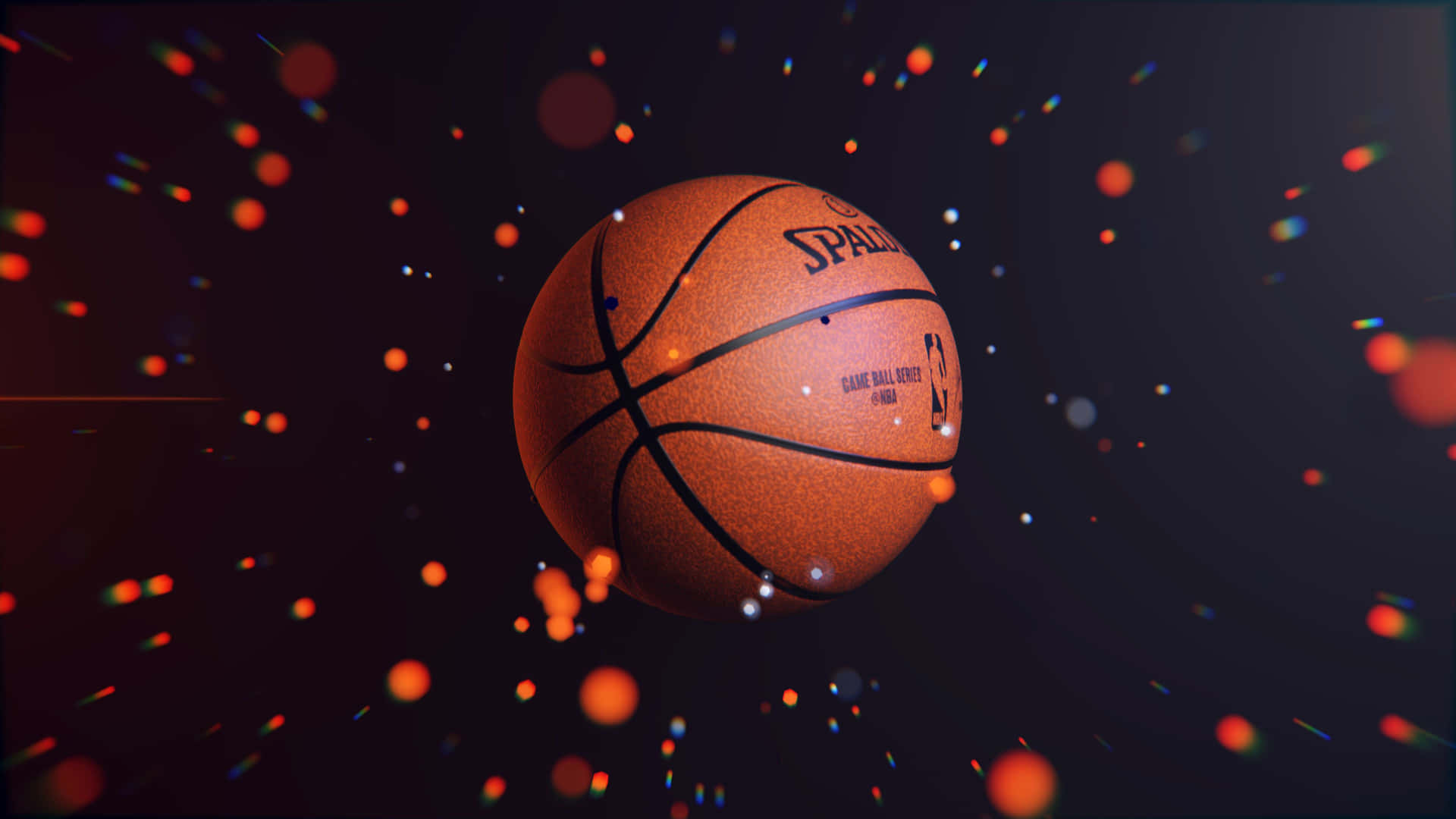 Download a basketball ball with orange and red lights