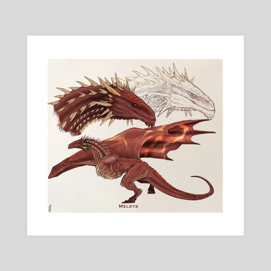 Dragons of Westeros- Meleys, an art print