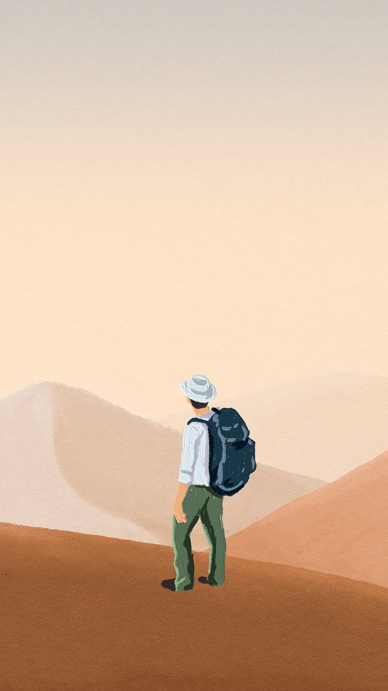 Hiker Desert Image Wallpaper