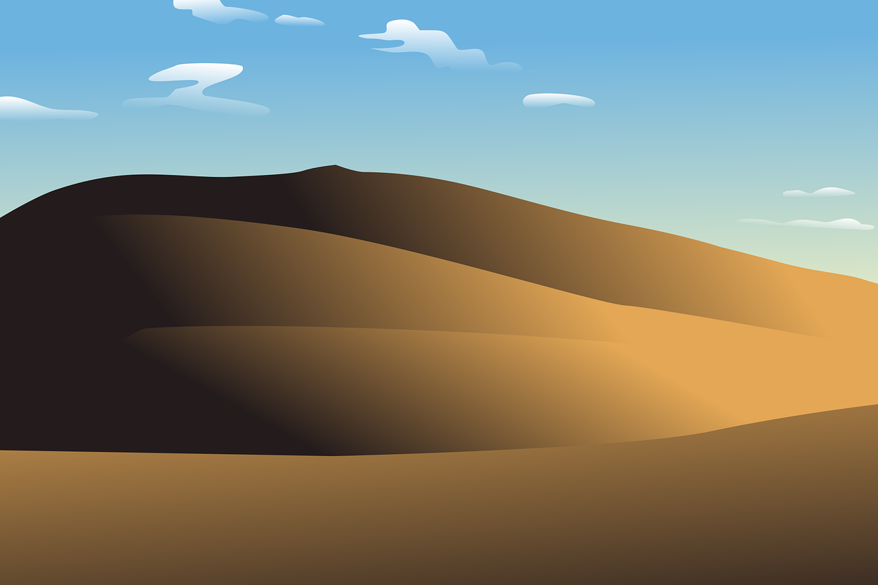 Download Desert Sand Dunes Landscape. Royalty Free Vector Graphic