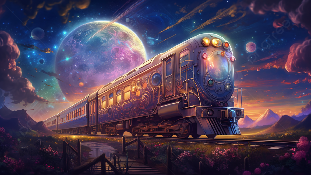 Train Moon Color Fantasy Background, Train, Moon, Dream Background Image And Wallpaper for Free Download