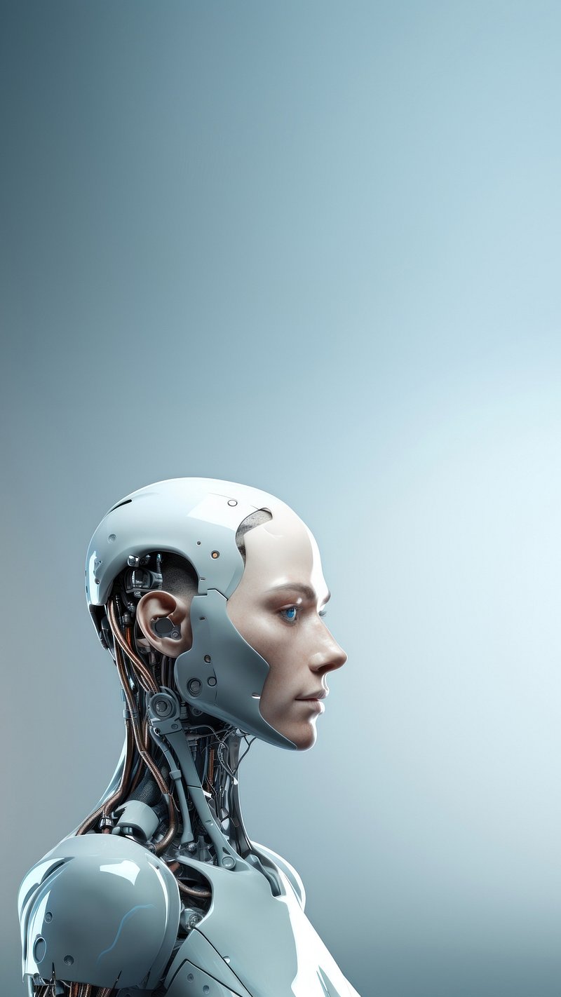 Humanoid desktop wallpaper, AI technology