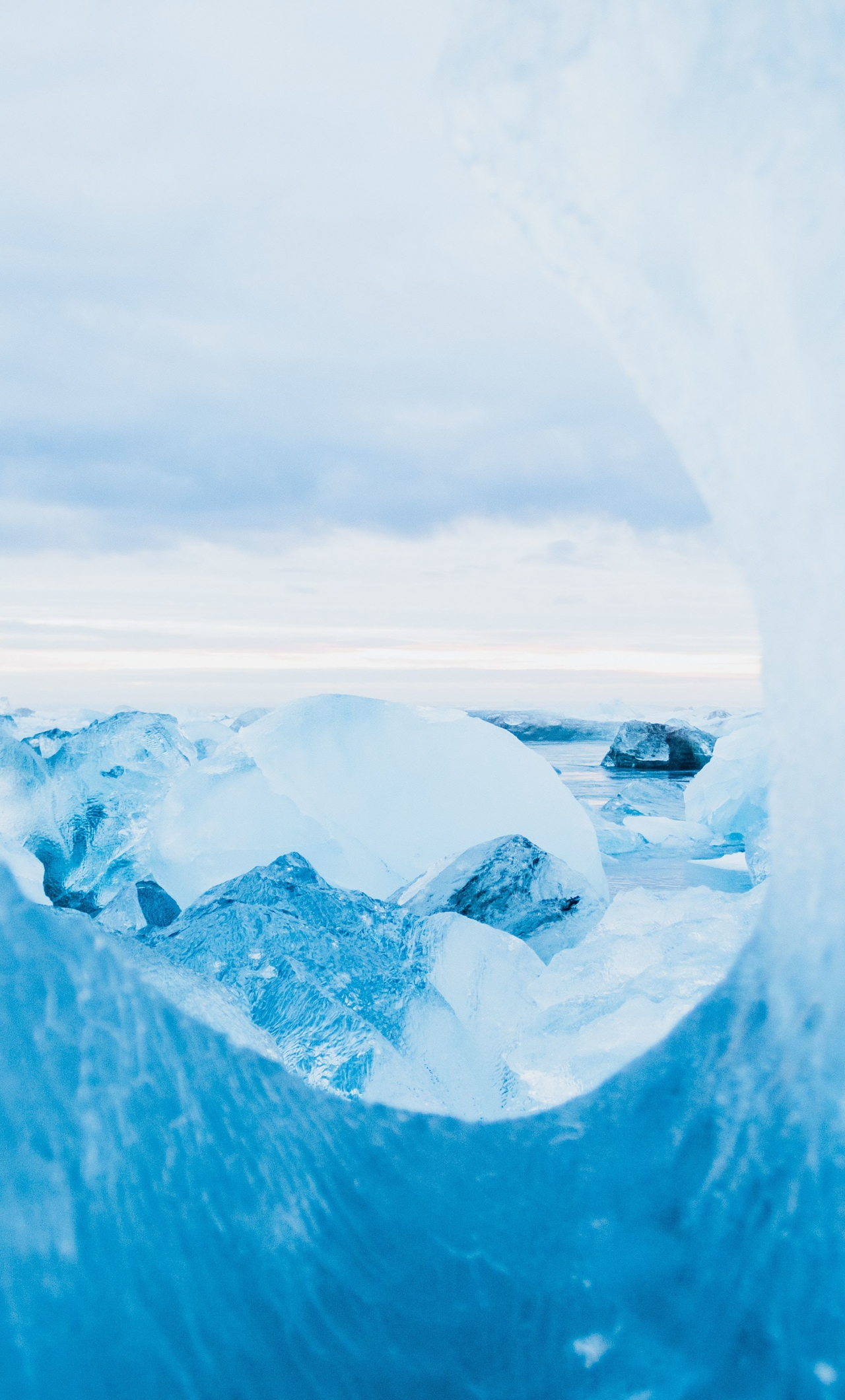 Download wallpaper 1280x2120 sea water, blue, snow, glacier, close up, iphone 6 plus, 1280x2120 HD background, 17335