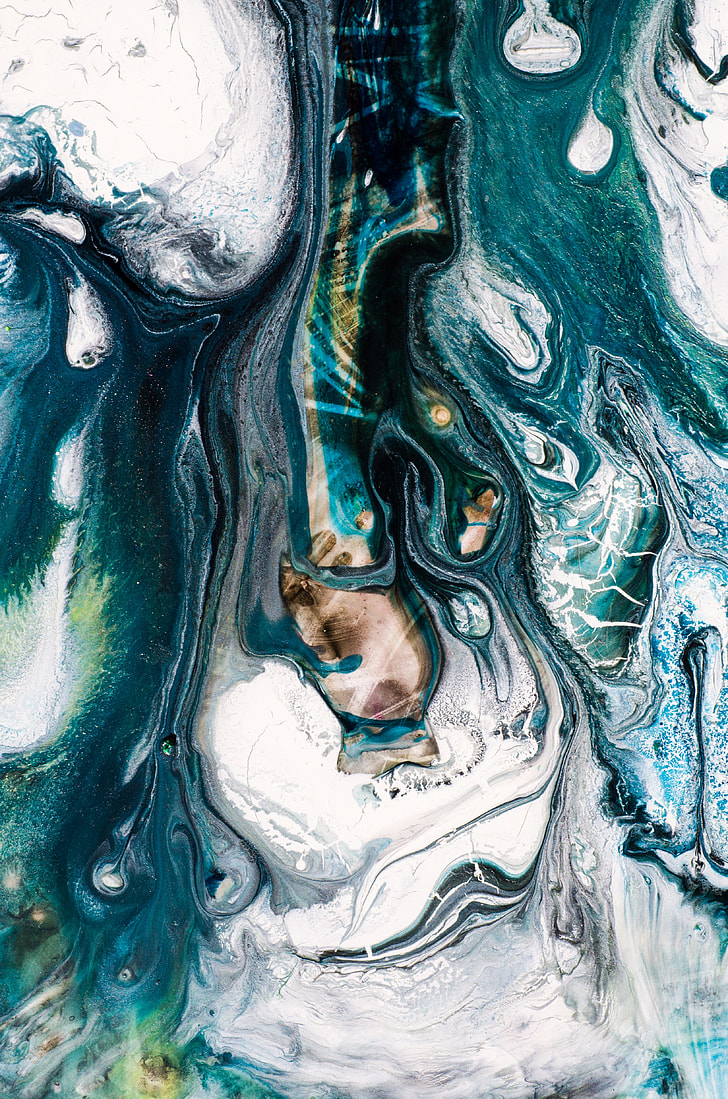 Royalty Free Photo: White And Green Abstract Painting