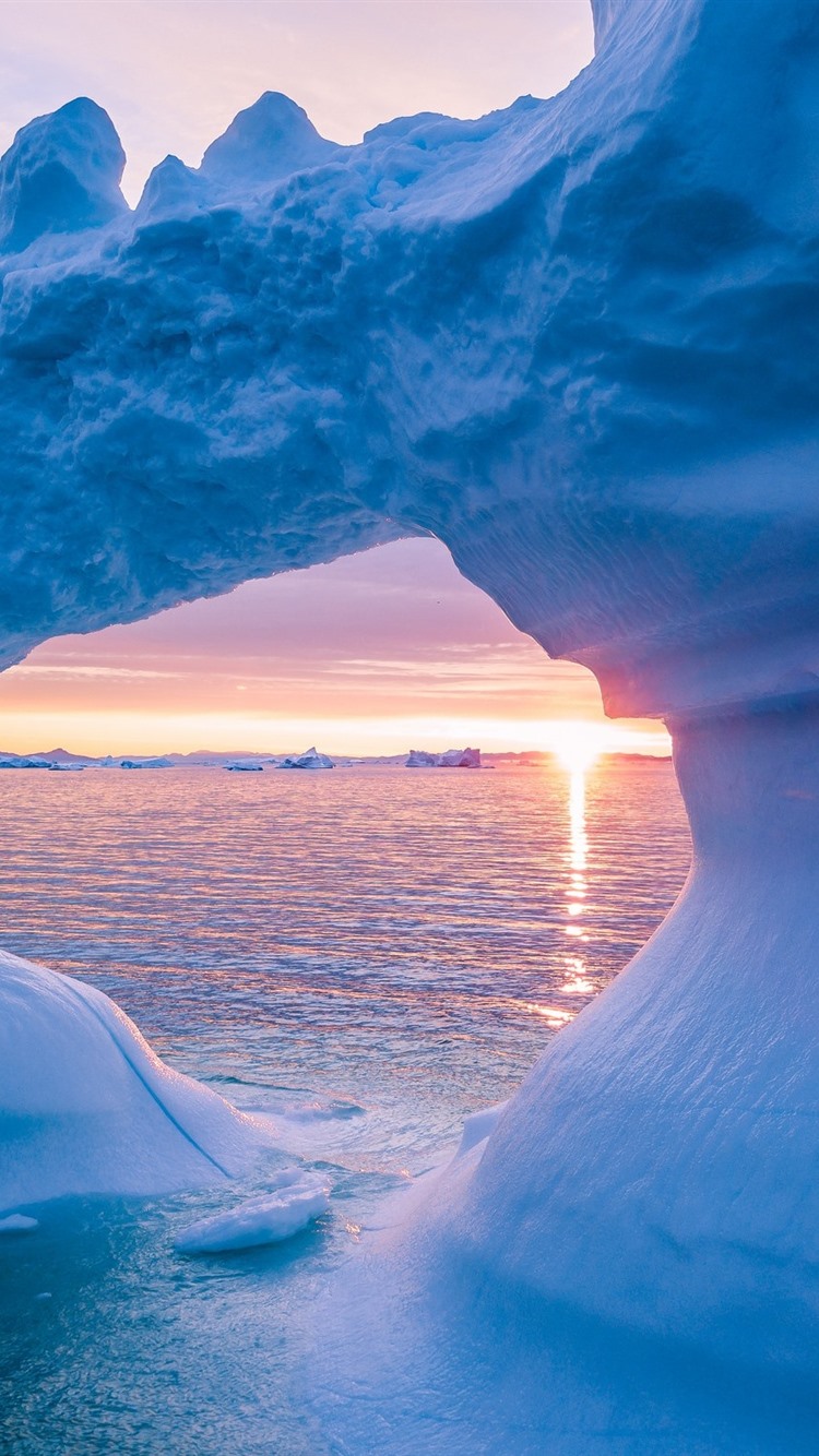 Glacier, Ice, Sea, Sunset 750x1334 IPhone 8 7 6 6S Wallpaper, Background, Picture, Image