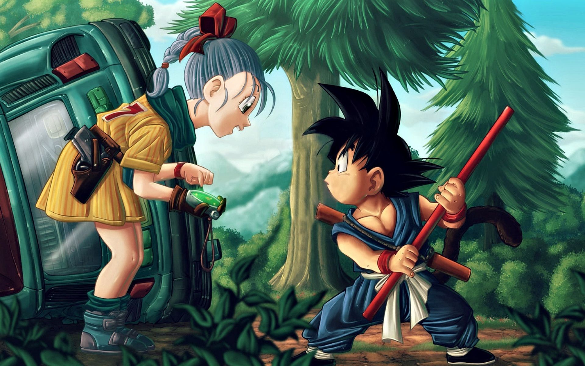 Goku, Bulma, DBZ, Dragon Ball, manga, Dragon Ball Z, Ultra Dragon Ball. Dragon ball wallpaper, Dragon ball super wallpaper, Anime