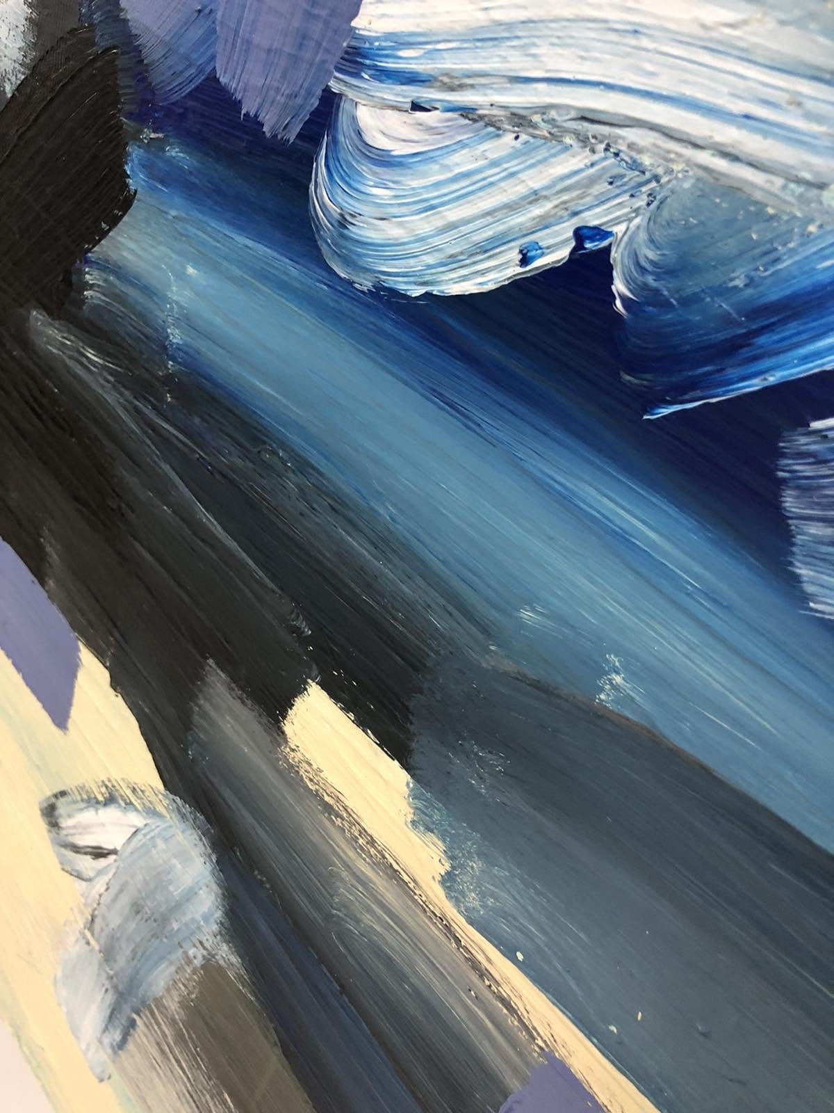 Extra Large Blue Acrylic Paintings On Canvas Abstract Art Unique Wall