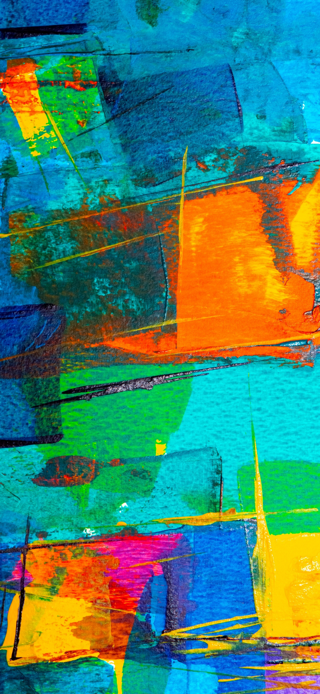 Download wallpaper 1125x2436 abstract, acrylic art, colorful, iphone x, 1125x2436 HD background, 19479