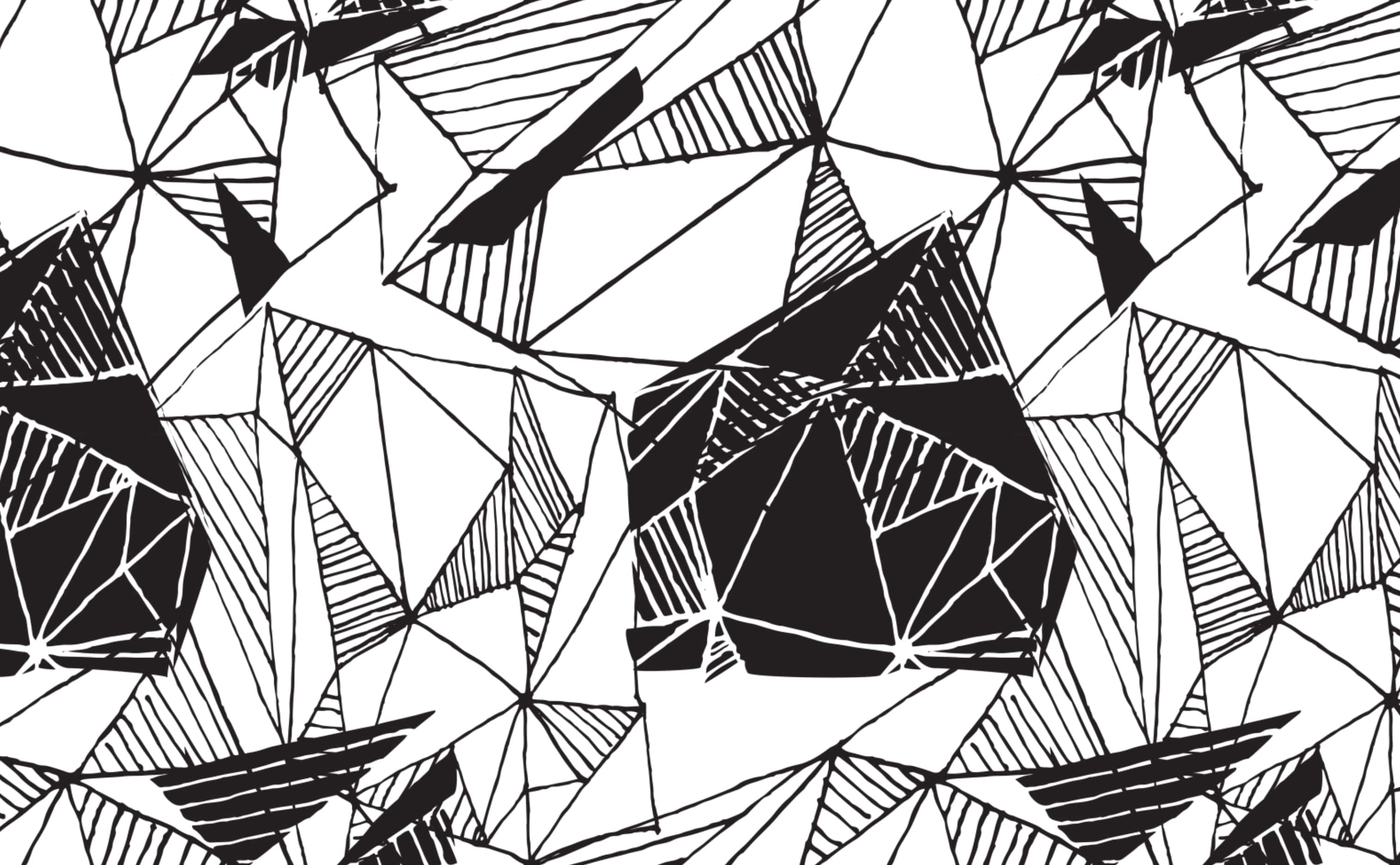 Abstract Geometric Shapes Wallpaper for Walls. Hand Drawn Pattern