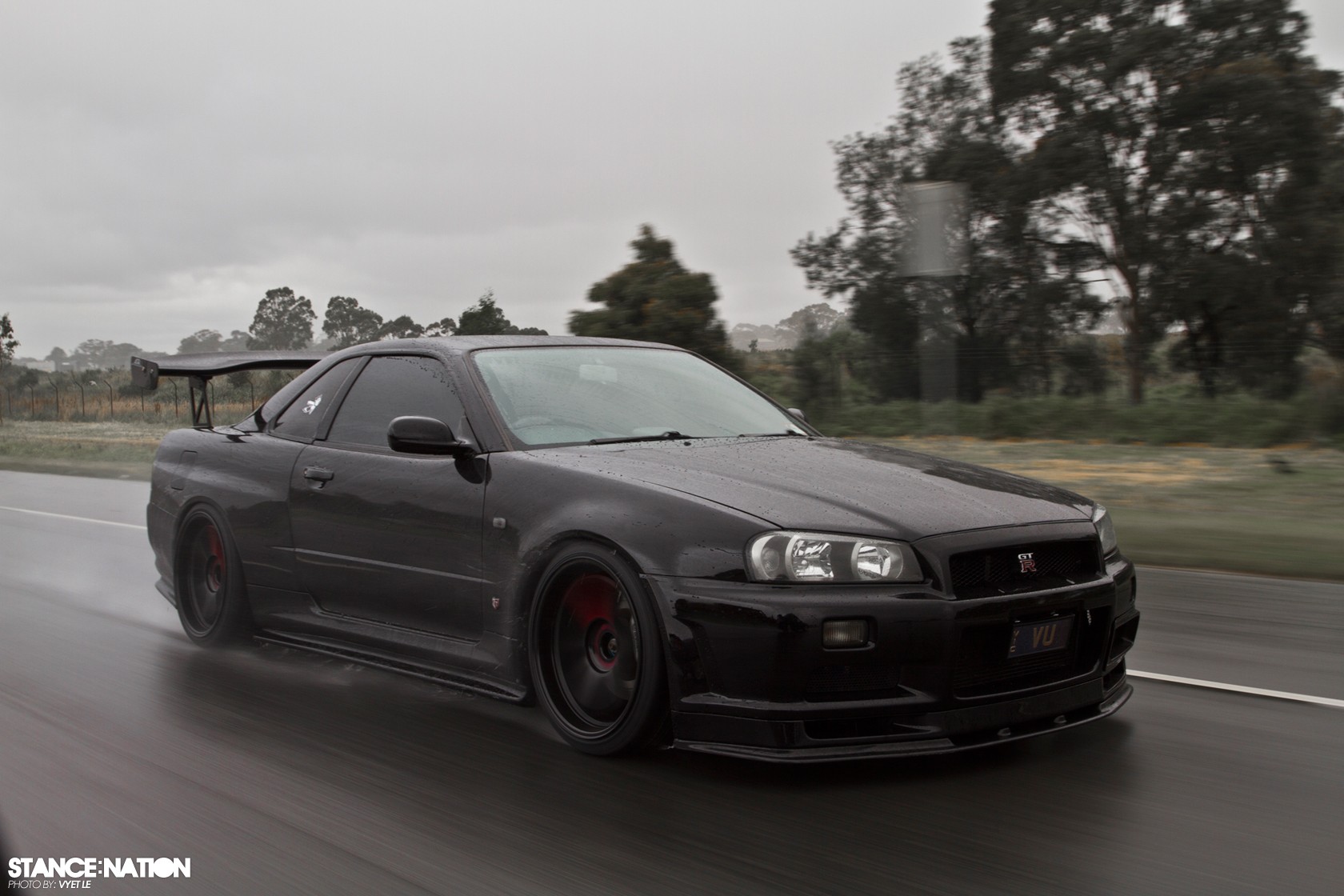 car, rain, Nissan GTR R34, Japanese cars, Nissan GT, R (1680x1120px) on Wallls.com
