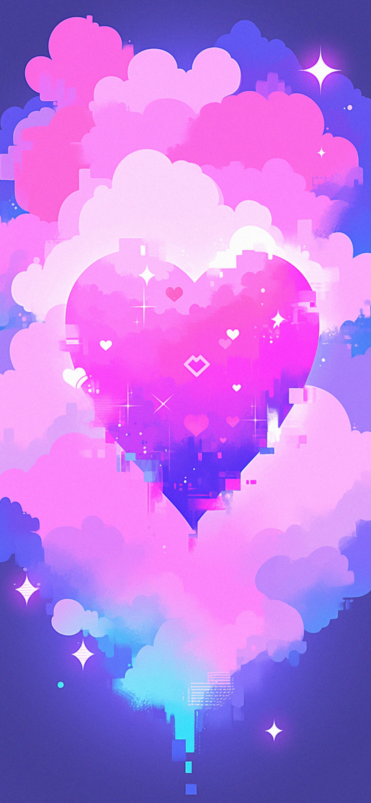 Purple Aesthetic Retro Heart Wallpapers Wallpaper Cave