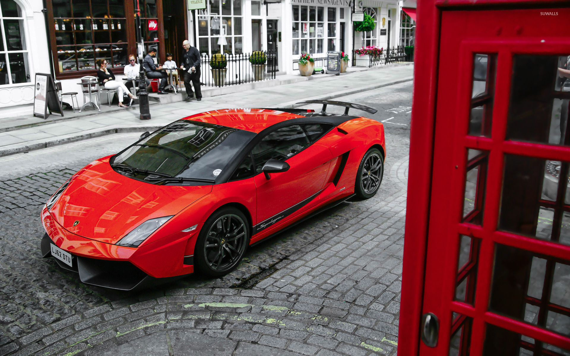 Red Lamborghini Gallardo Superleggera top view wallpaper wallpaper