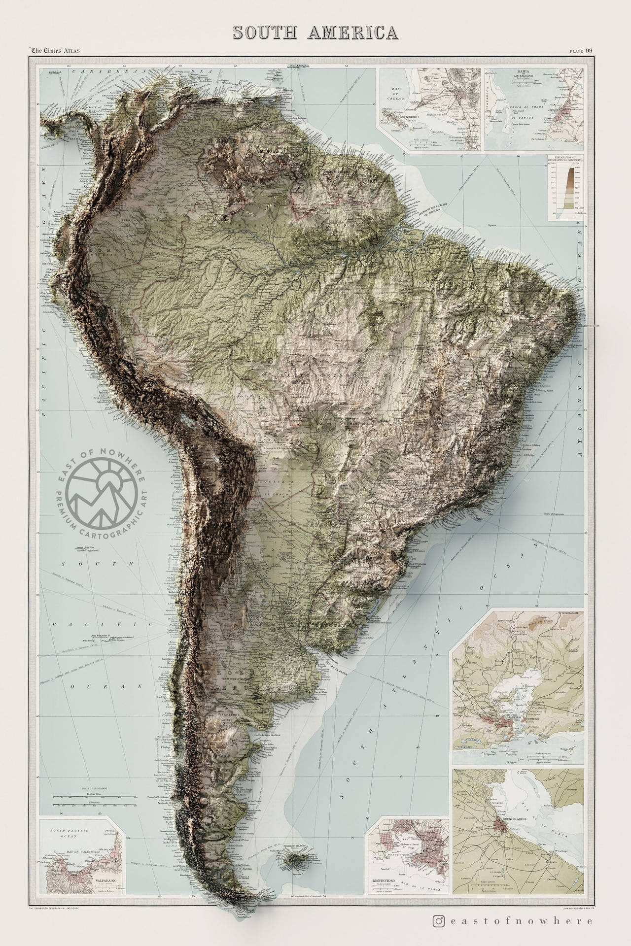 Download Topographic Map Of South America Wallpaper