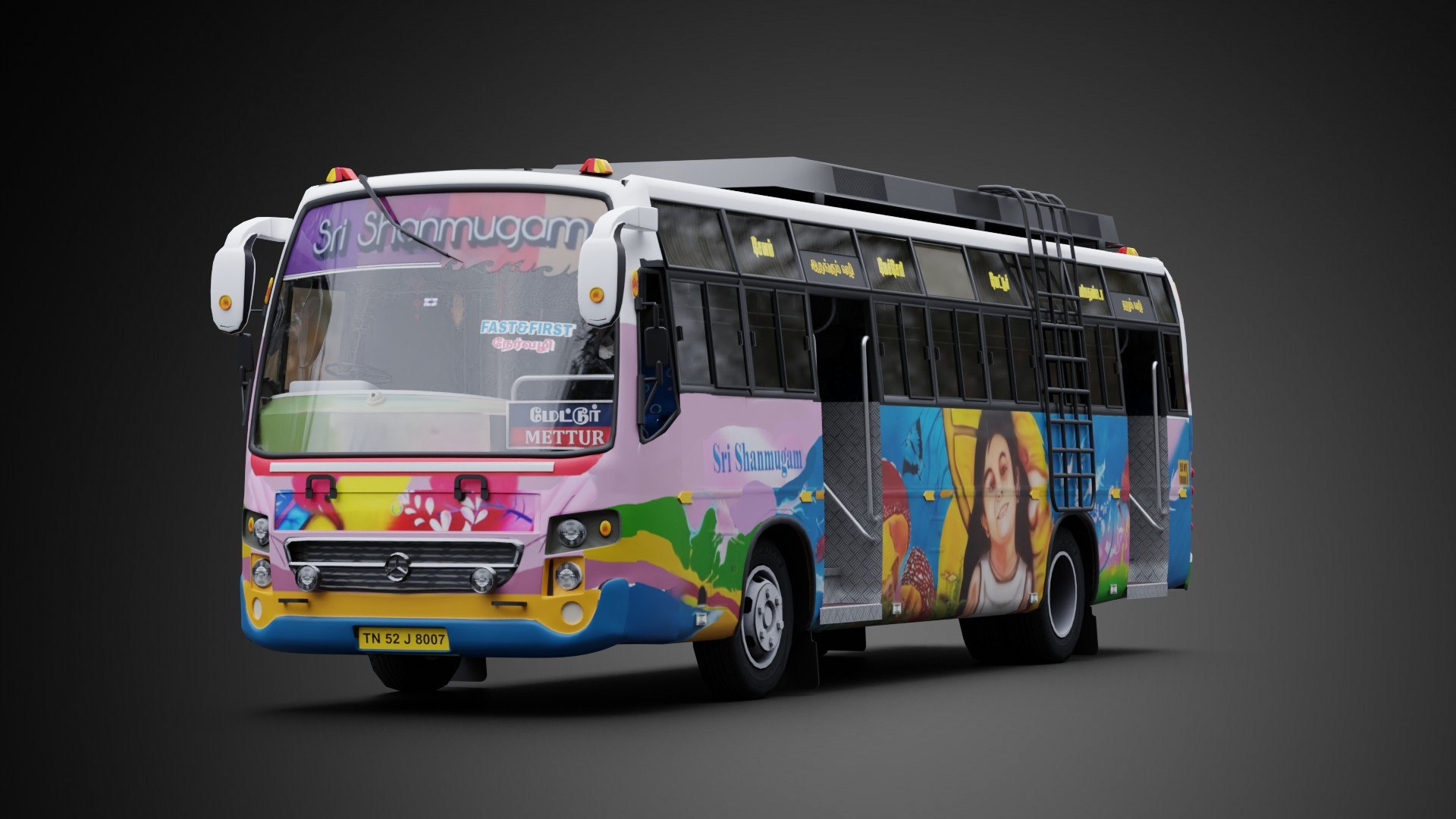 3D SST Private bus of Tamil Nadu model