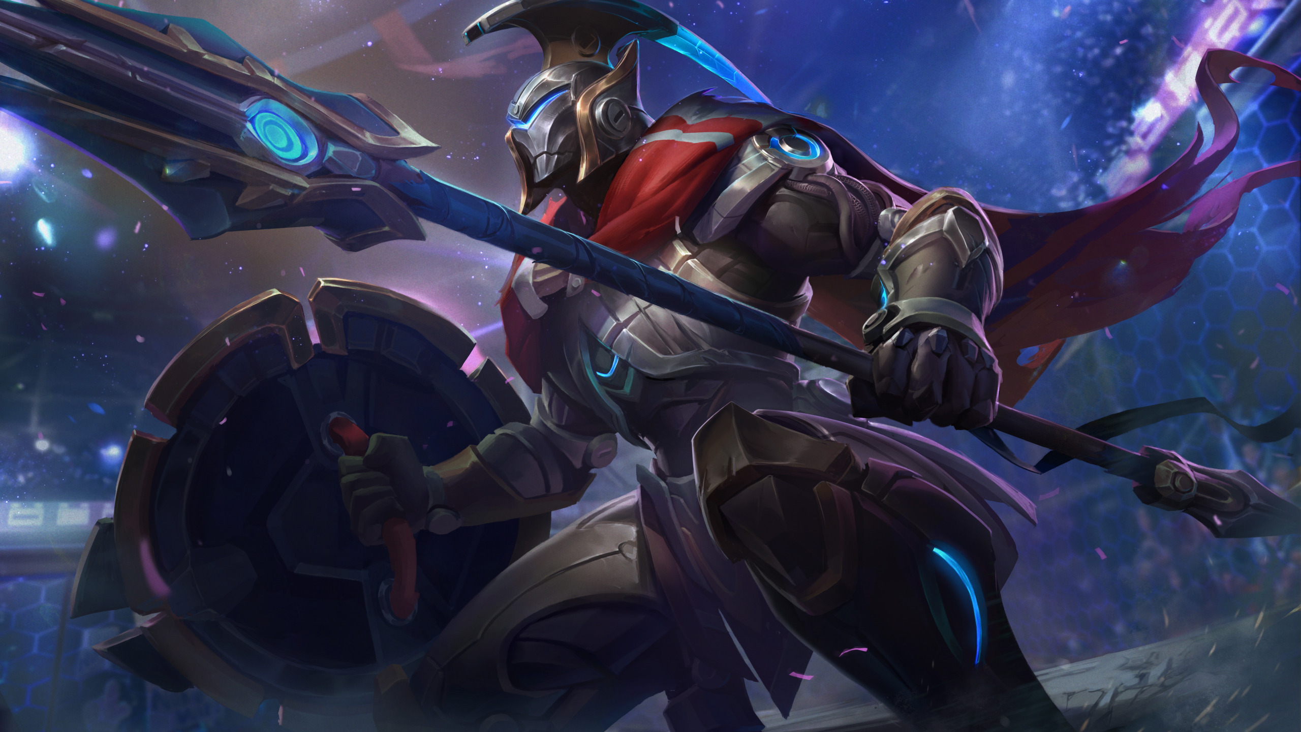 Download wallpaper lol, pantheon, lol, league of Legends, Pantheon, FULL METAL PANTHEON, section games in resolution 2560x1440