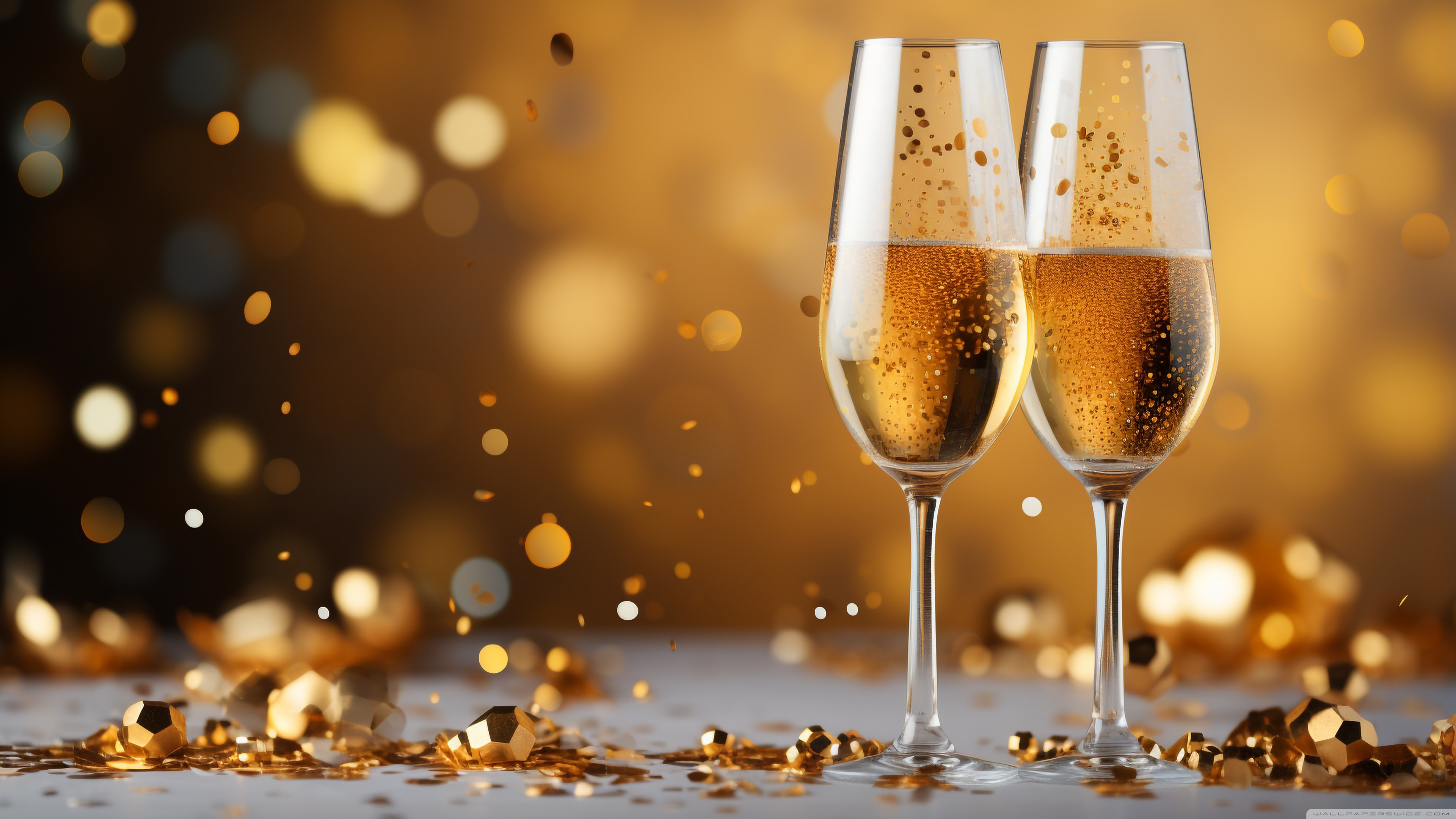 New Years Eve 2024 Champagne Ultra HD Desktop Background Wallpaper for 4K UHD TV, Widescreen & UltraWide Desktop & Laptop, Tablet