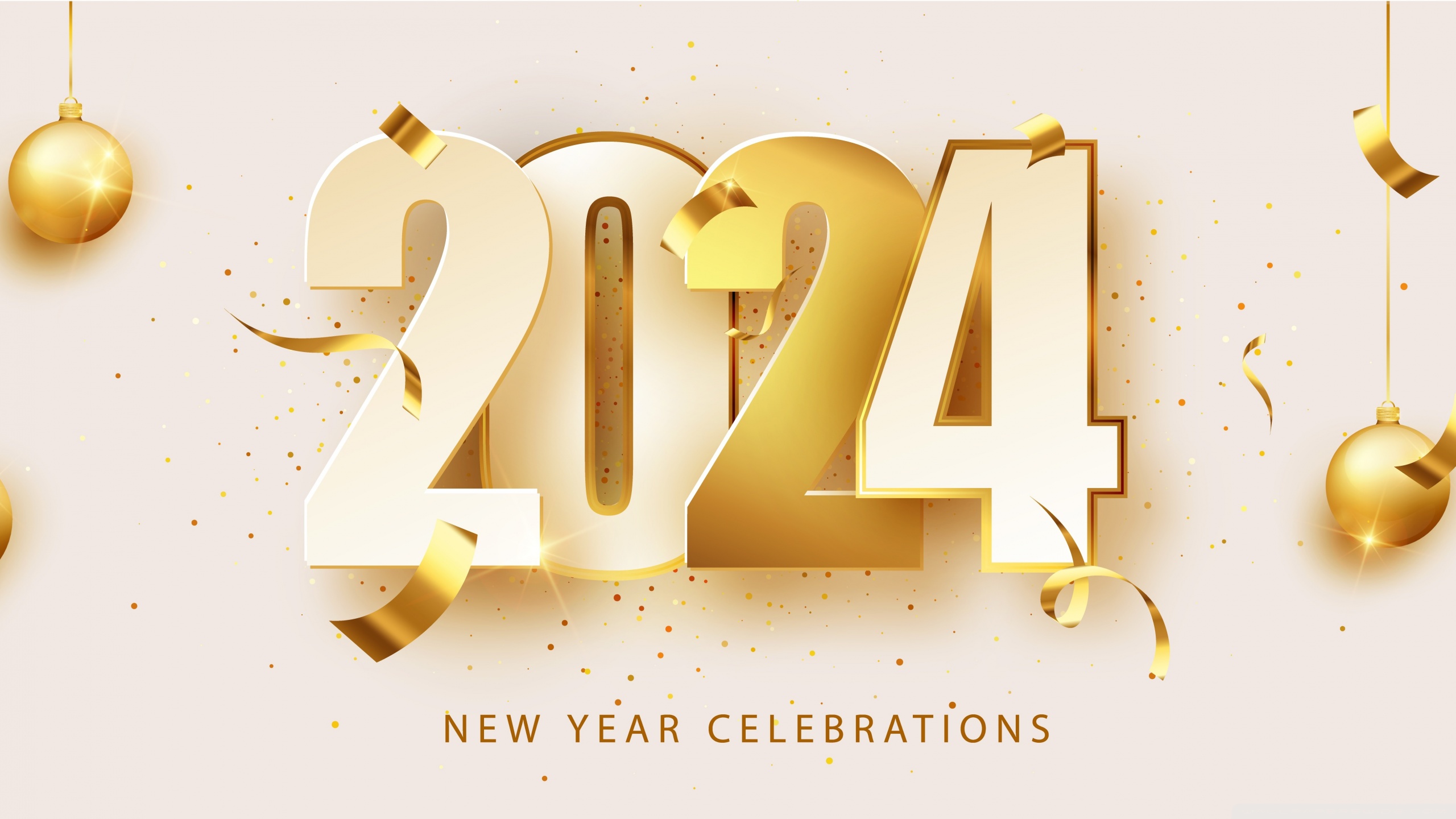 Happy New Year 2024 Ultra HD Desktop Background Wallpaper for 4K UHD TV, Widescreen & UltraWide Desktop & Laptop, Multi Display, Dual & Triple Monitor, Tablet