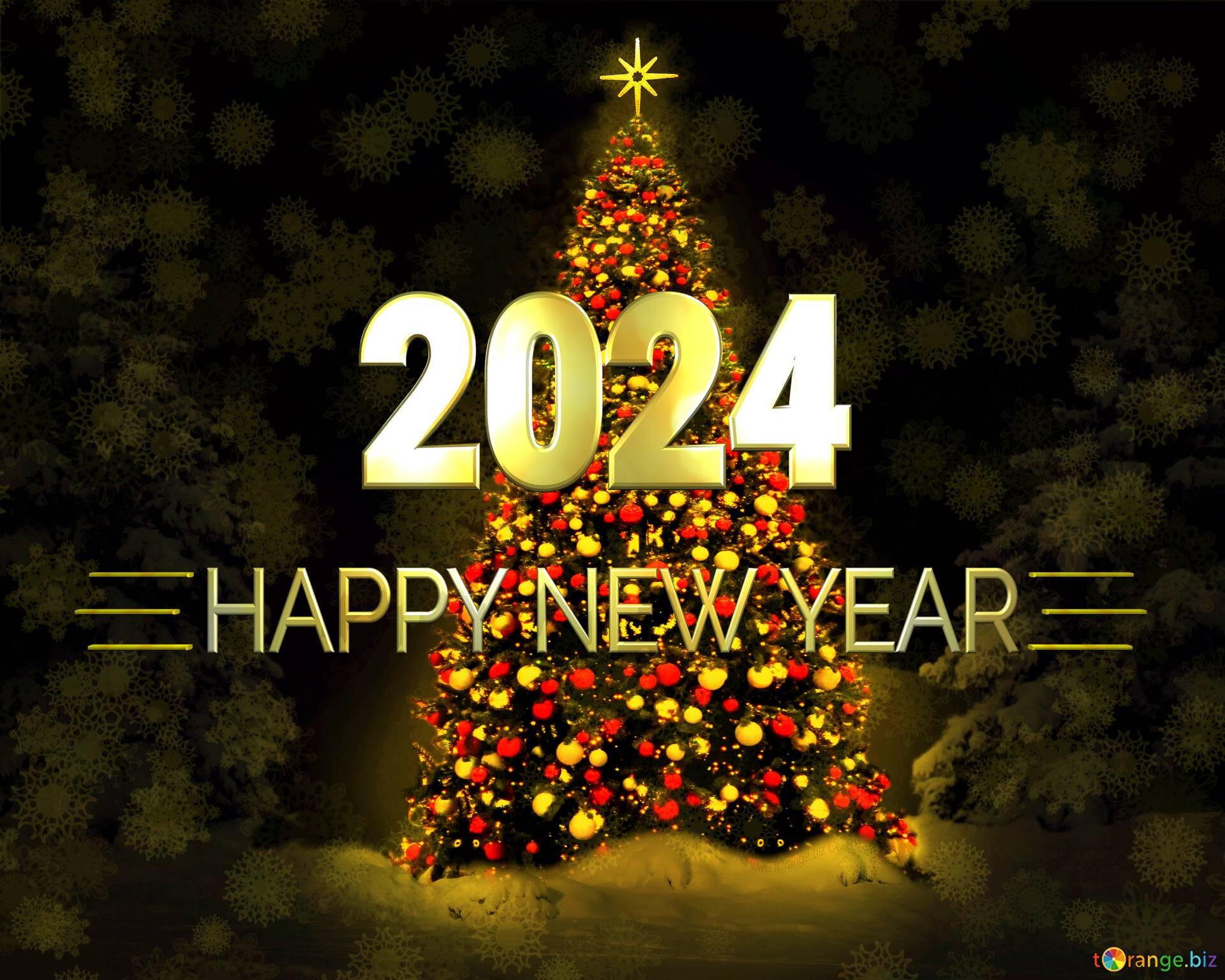 Merry Christmas And Happy New Year 2024 4k Wallpaper