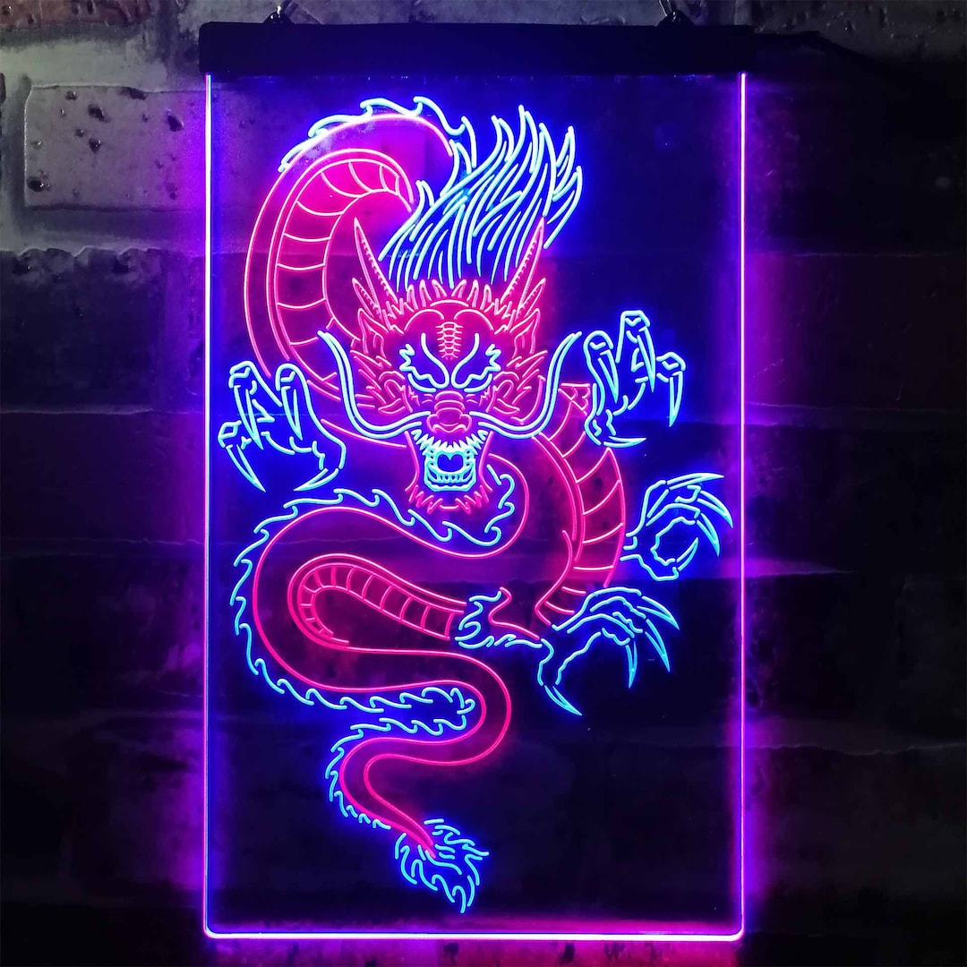 Chinese Dragon Room Display Dual Color LED Neon Sign St6 I3225