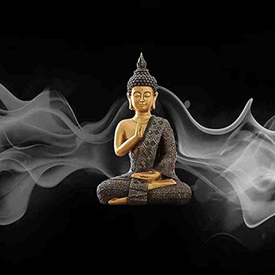 Abstract Smoke New China Buddha Statue Sculpture Customize Any Size Large Wallpaper 3D HD Waterproof Wallpaper Living Room Dining Room Tv Wall Art Wall Decoration 400X280Cm