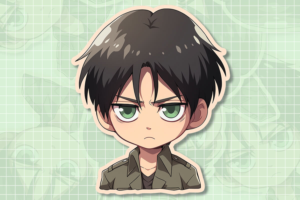 Chibi Eren Yeager Child: Free PNG Sticker Download