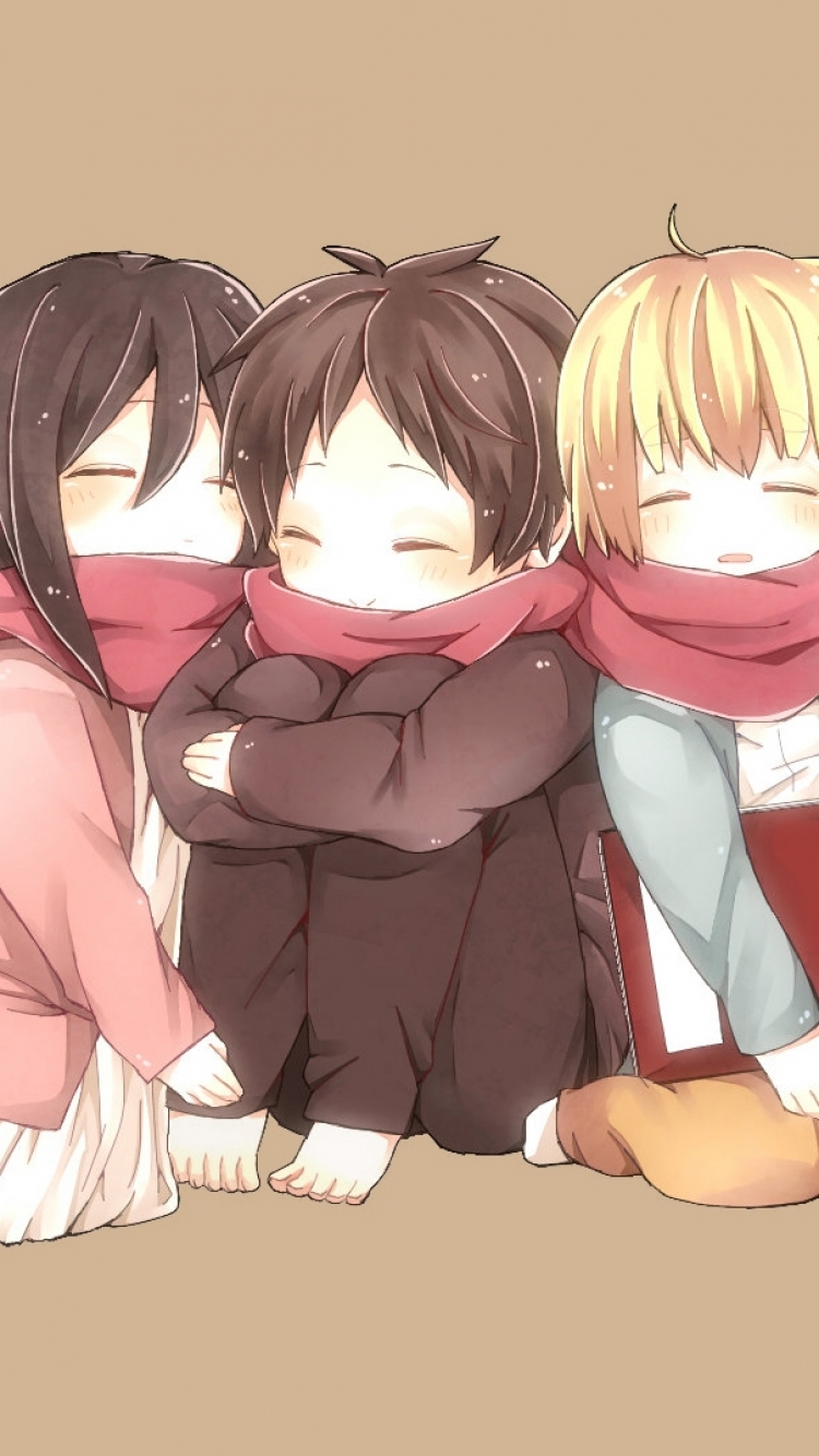 Mobile wallpaper: Anime, Chibi, Armin Arlert, Eren Yeager, Mikasa Ackerman, Shingeki No Kyojin, Attack On Titan, 1092963 download the picture for free