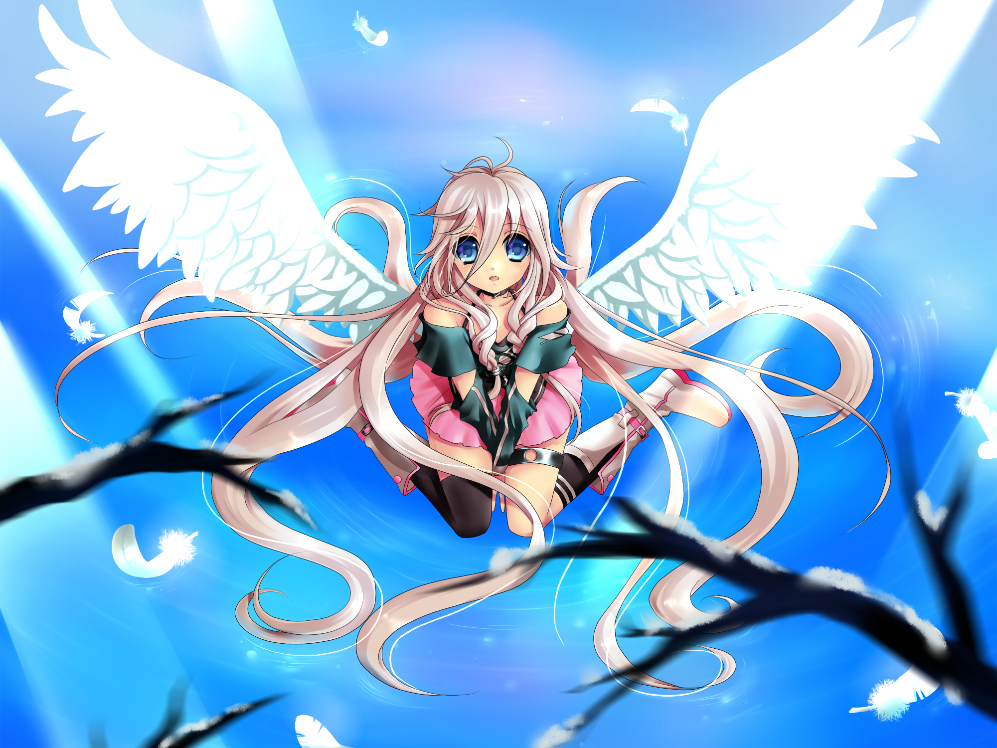 Image Vocaloid Wings Anime Girls Angels 2000x1500