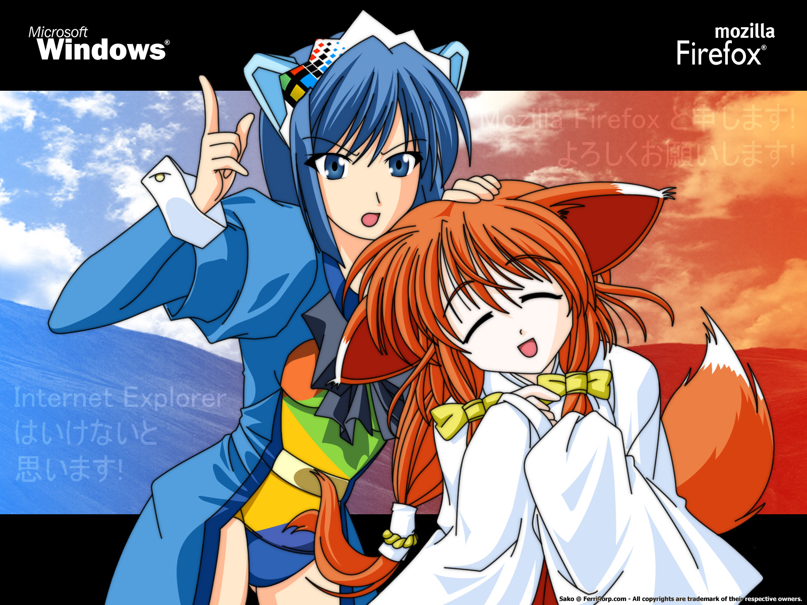 anthropomorphism firefox vector windows. konachan.com.com Anime Wallpaper