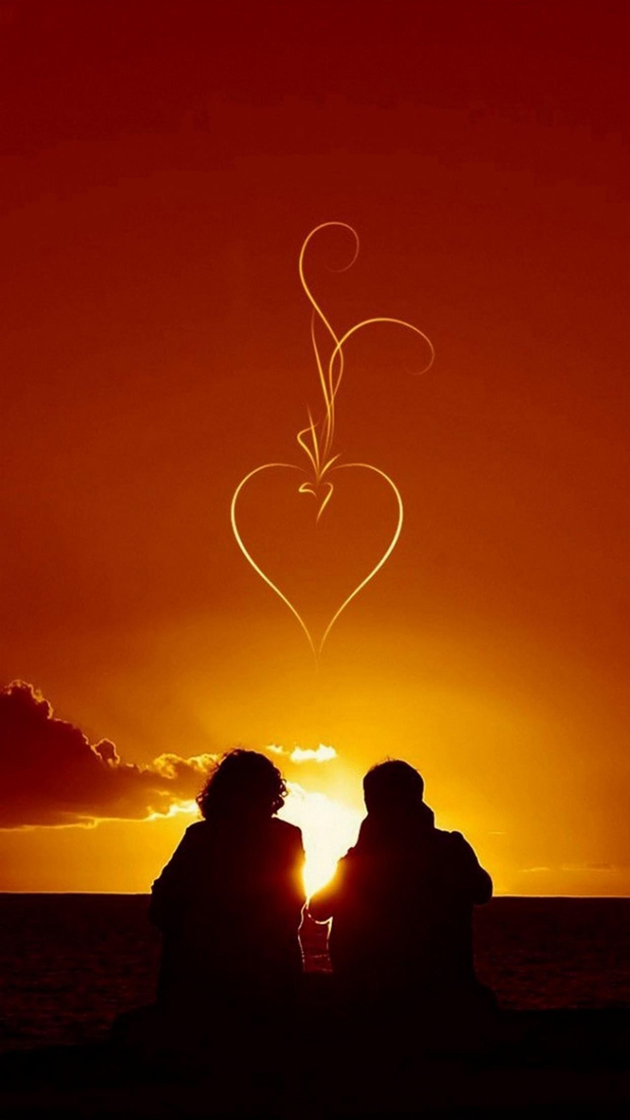 Lovely Couple Watching Sunset Wallpaper Download