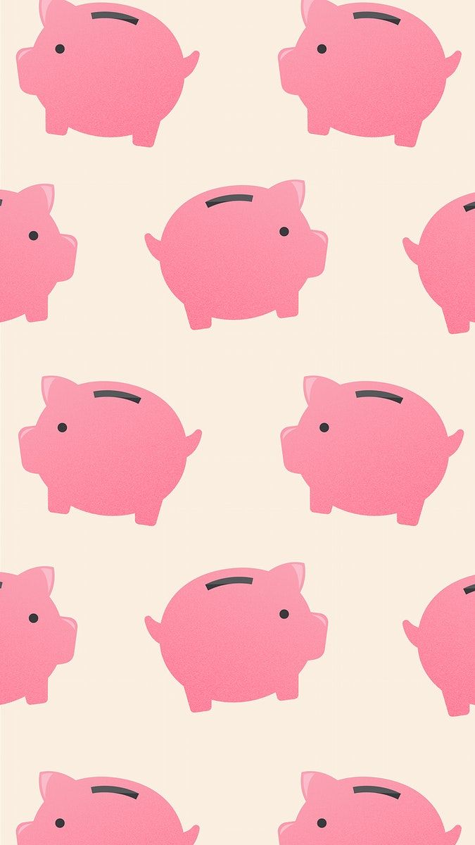 Piggy bank mobile wallpaper, cute money finance illustration. free image / Pinn. Mobile wallpaper, iPhone background wallpaper, Illustration