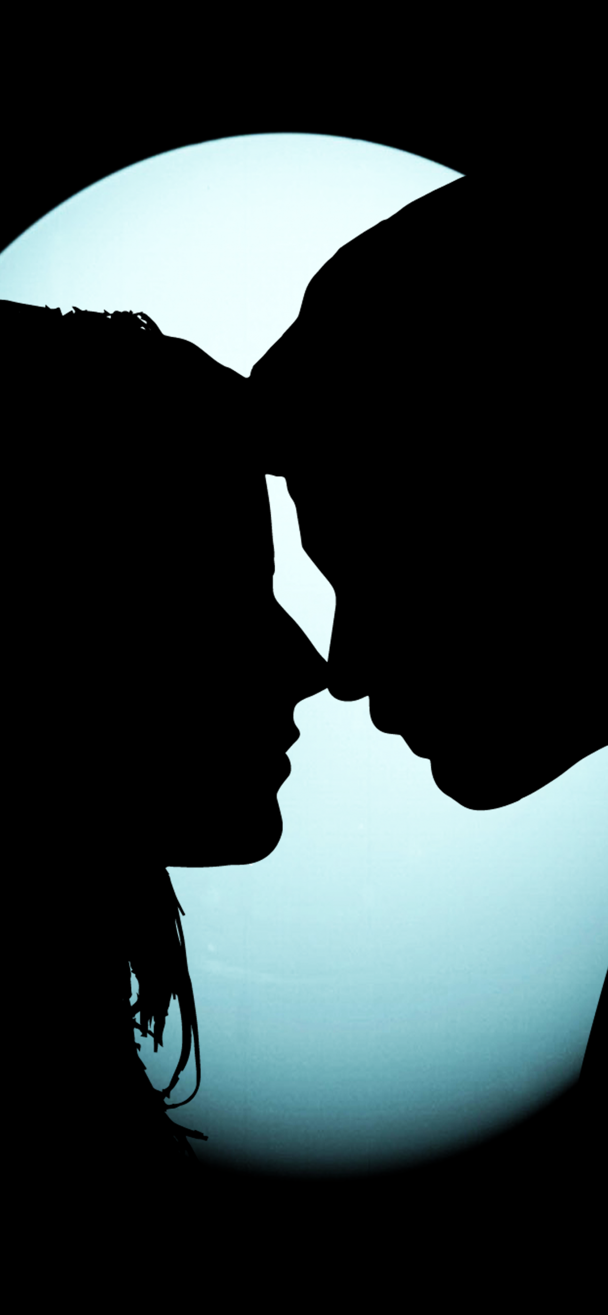 Couple Wallpaper 4K, Black background, Silhouette