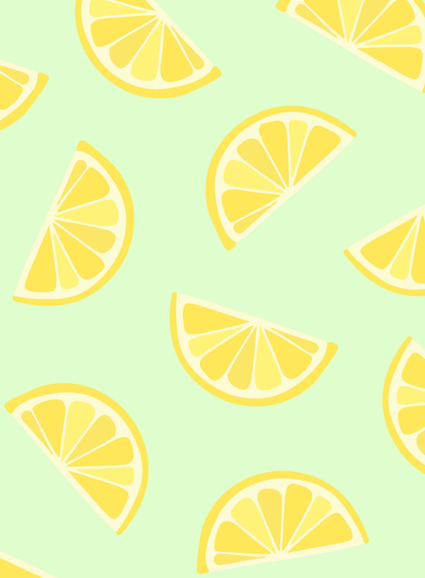 Download Lemon Slices Green Background iPhone Wallpaper