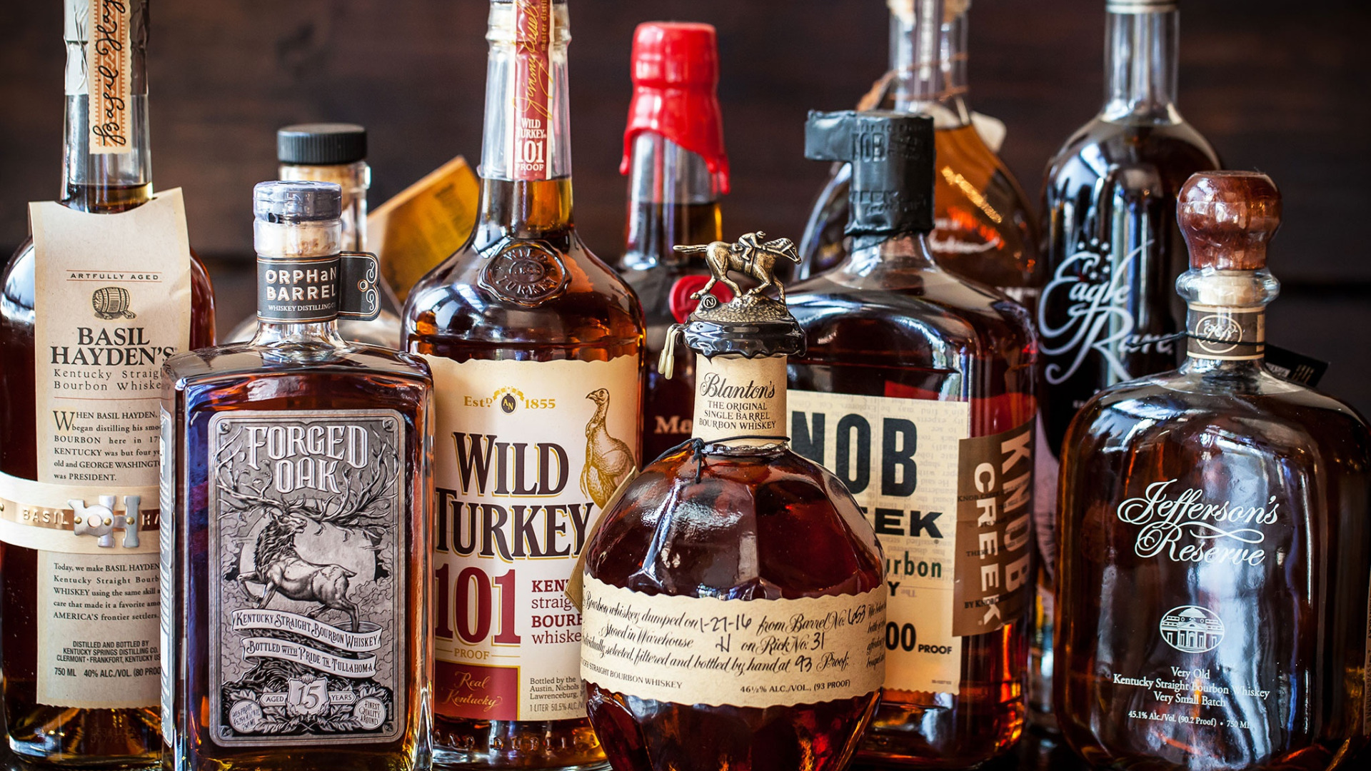 Download wallpaper alcohol, bottle, Bourbon, section food in resolution 1920x1080