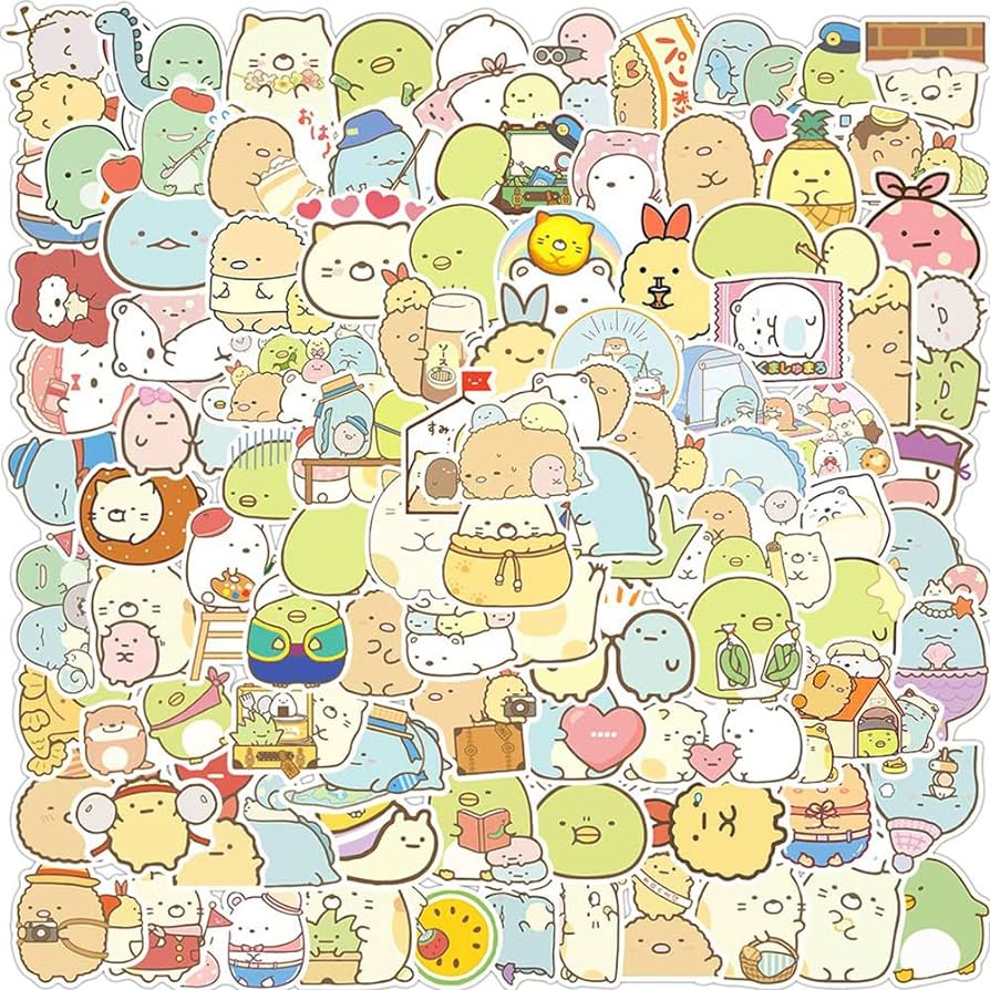Cute Kawaii Stickers 100pcs for Notebook Scrapbook Guitar Laptop for Teens Boys Girls